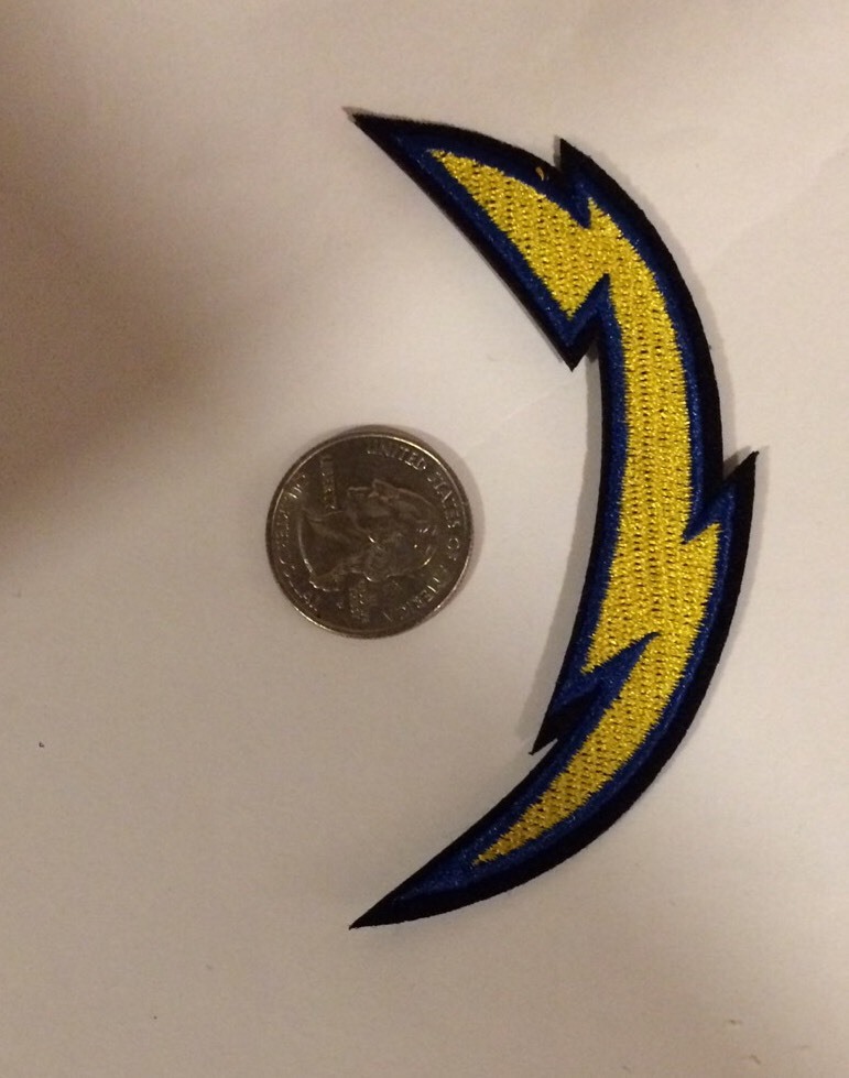 Los Angeles/San Diego Chargers Vintage Style Embroidered Iron On Patch 4"x 3/4”