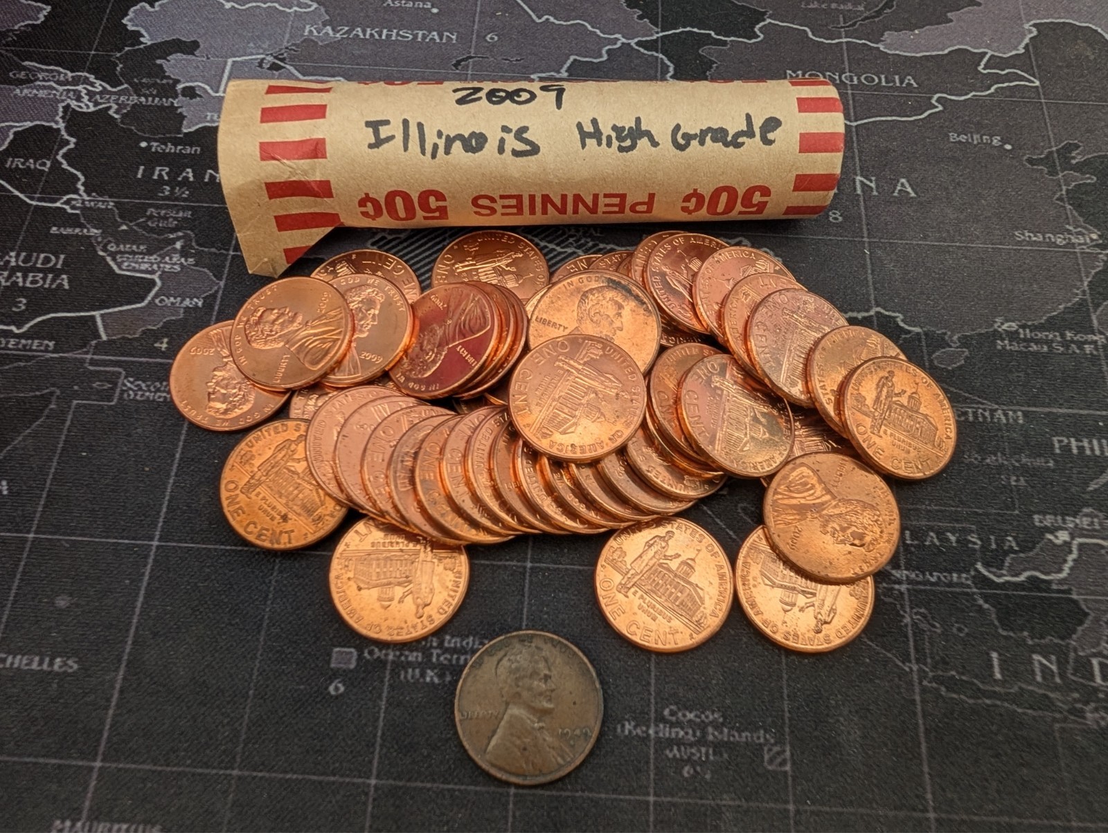 2009 Lincoln Bicentennial Illinois Penny Roll (50) Professional Life High Grade