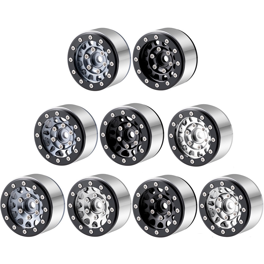 4PCS 1.55" Aluminum Alloy Beadlock Wheel Rim for D90 TF2 CC01 Tamiya 1/10 RC Car