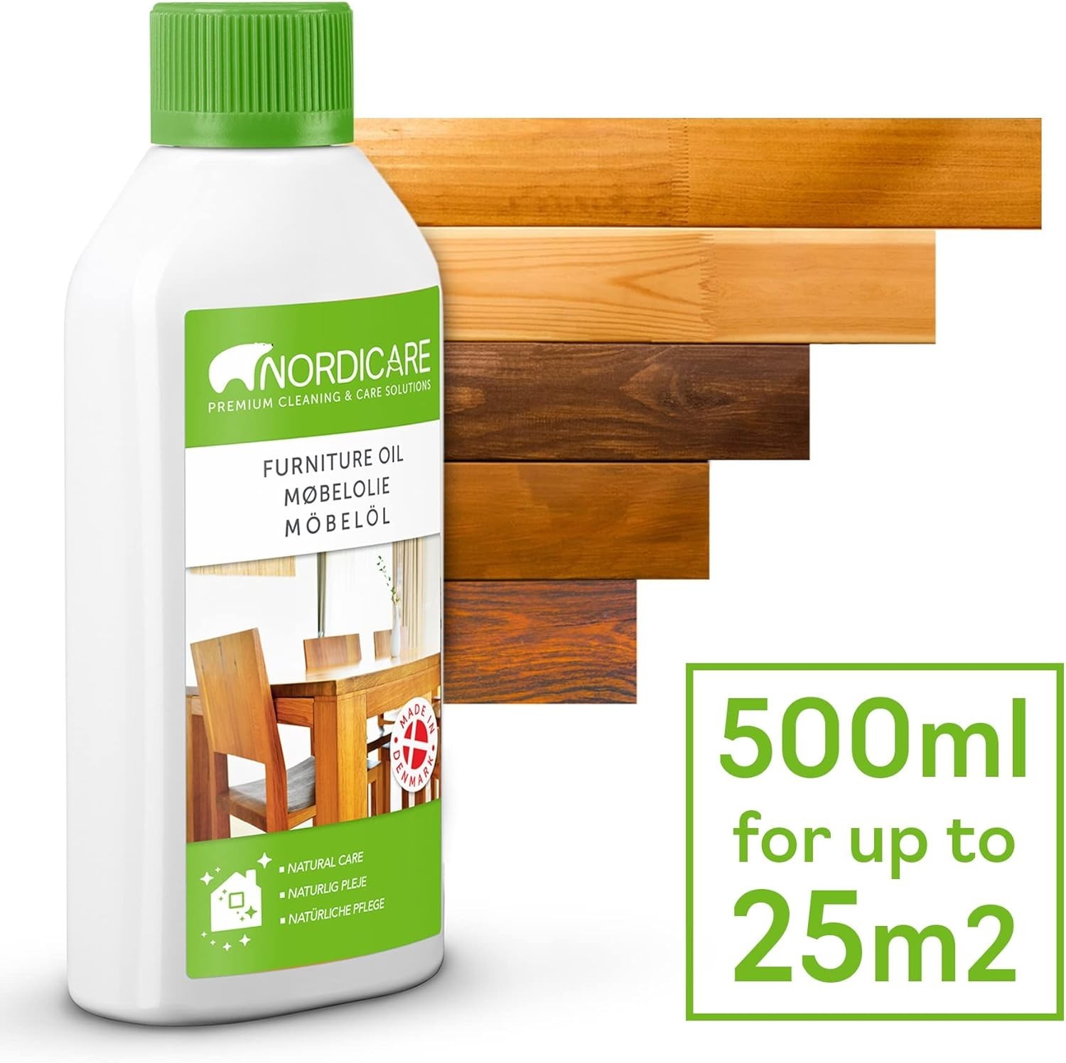 Colorless Wood Oil - Eco-Friendly Care for Oak, Pine & Larch - Made in Denmark