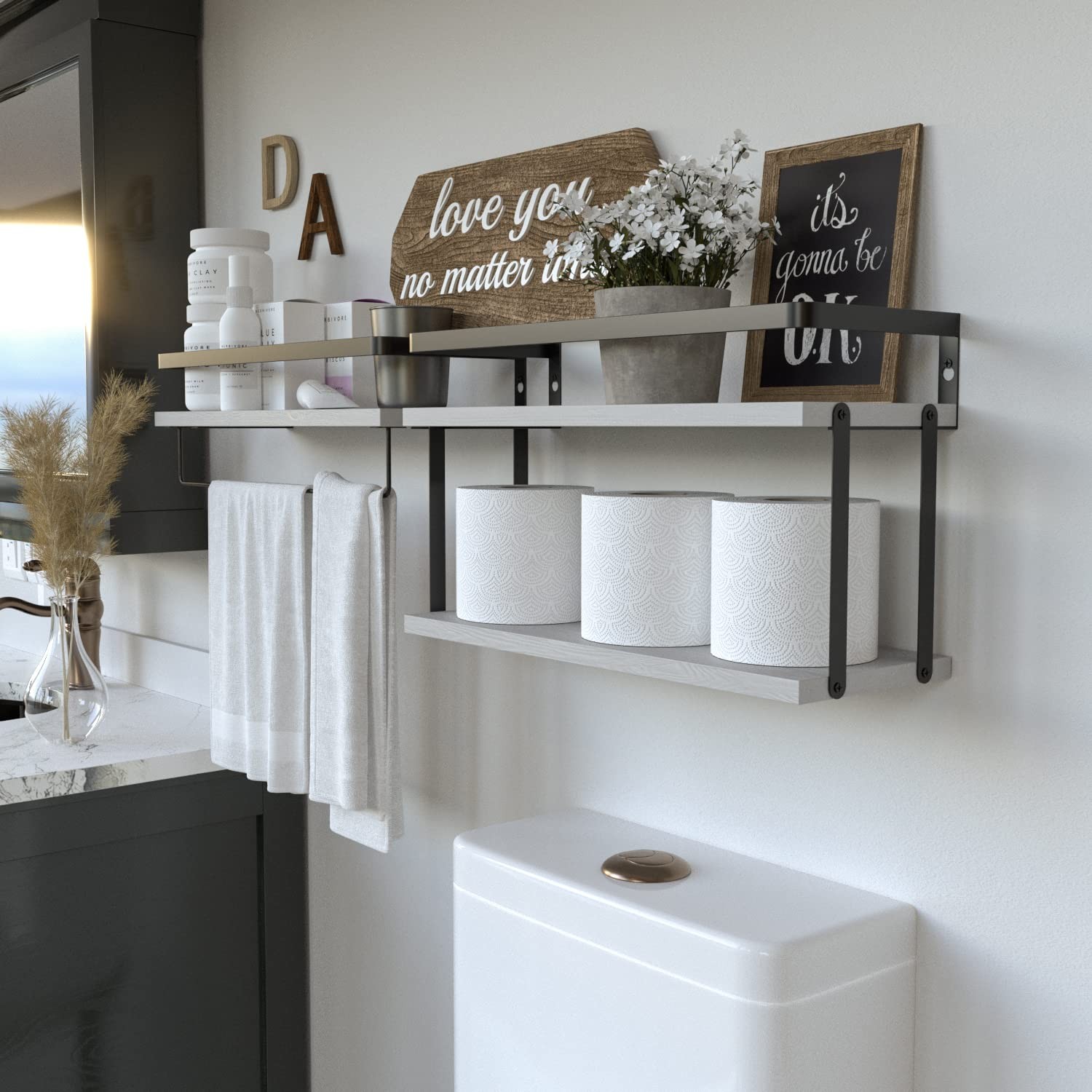 Floating Shelves Bathroom, Wall Mounted Shelf Over