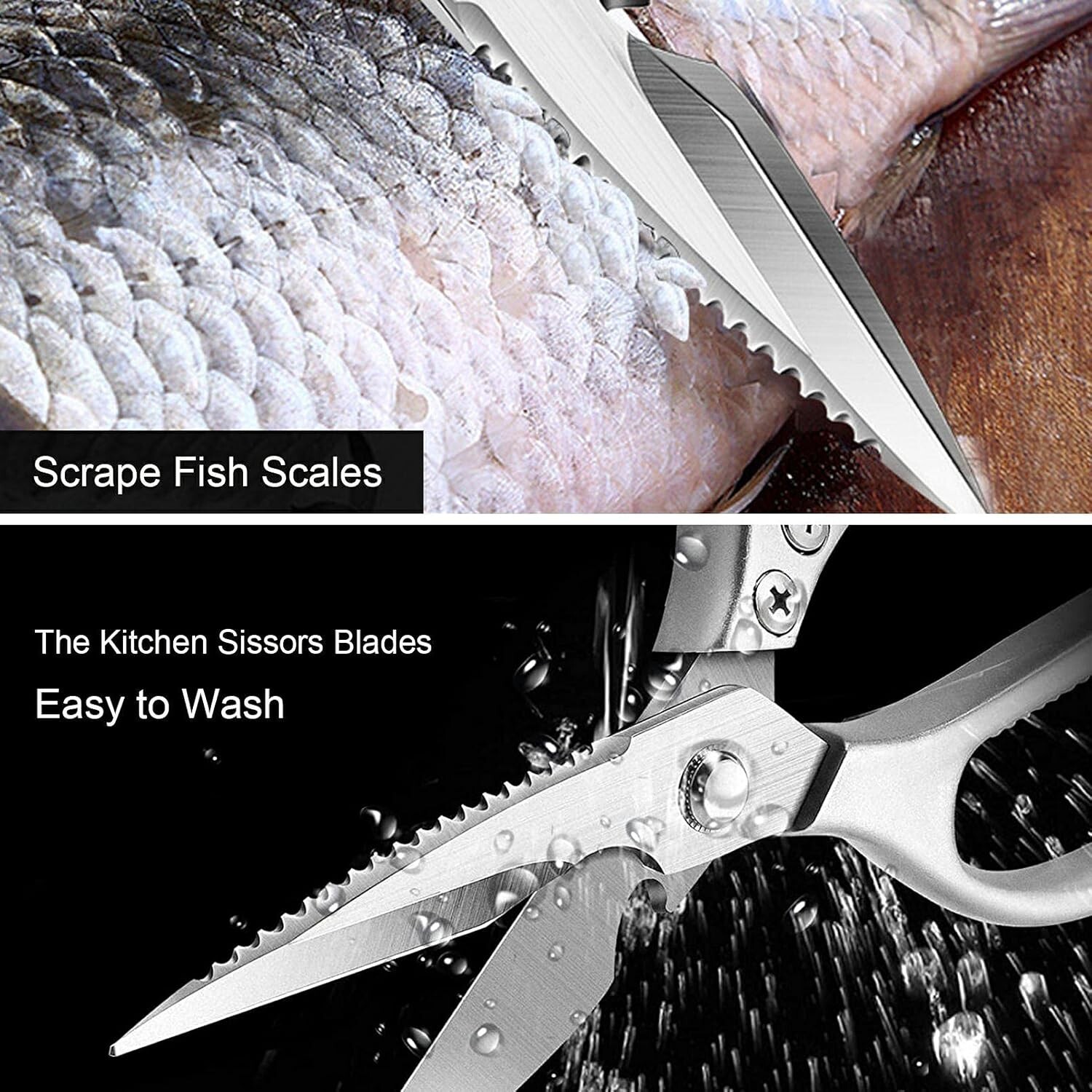Kitchen Shears Multi-Function Kitchen Scissors Heavy Duty Sharp Stainless Steel