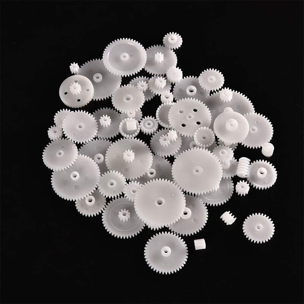 58PCS White Plastic Gears Small Motor for RC Car Toy 58,