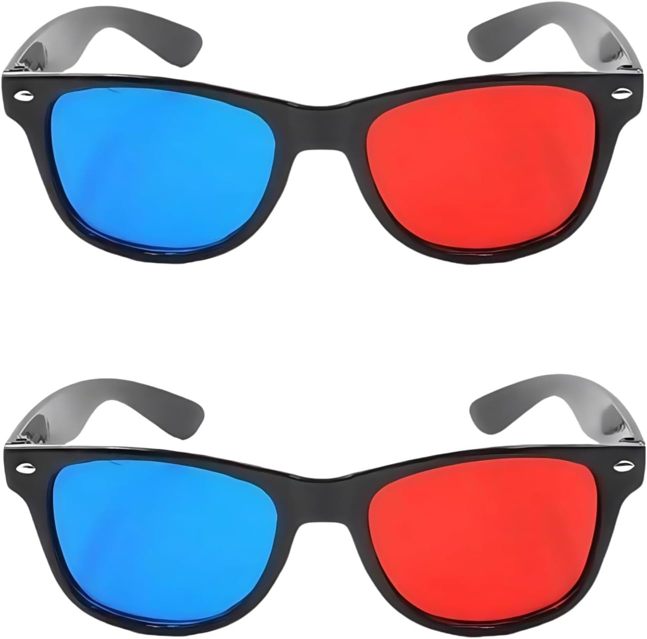 2Pcs Red and Blue 3D Glasses Universal TV Movie Dimensional Video Frame 3D...