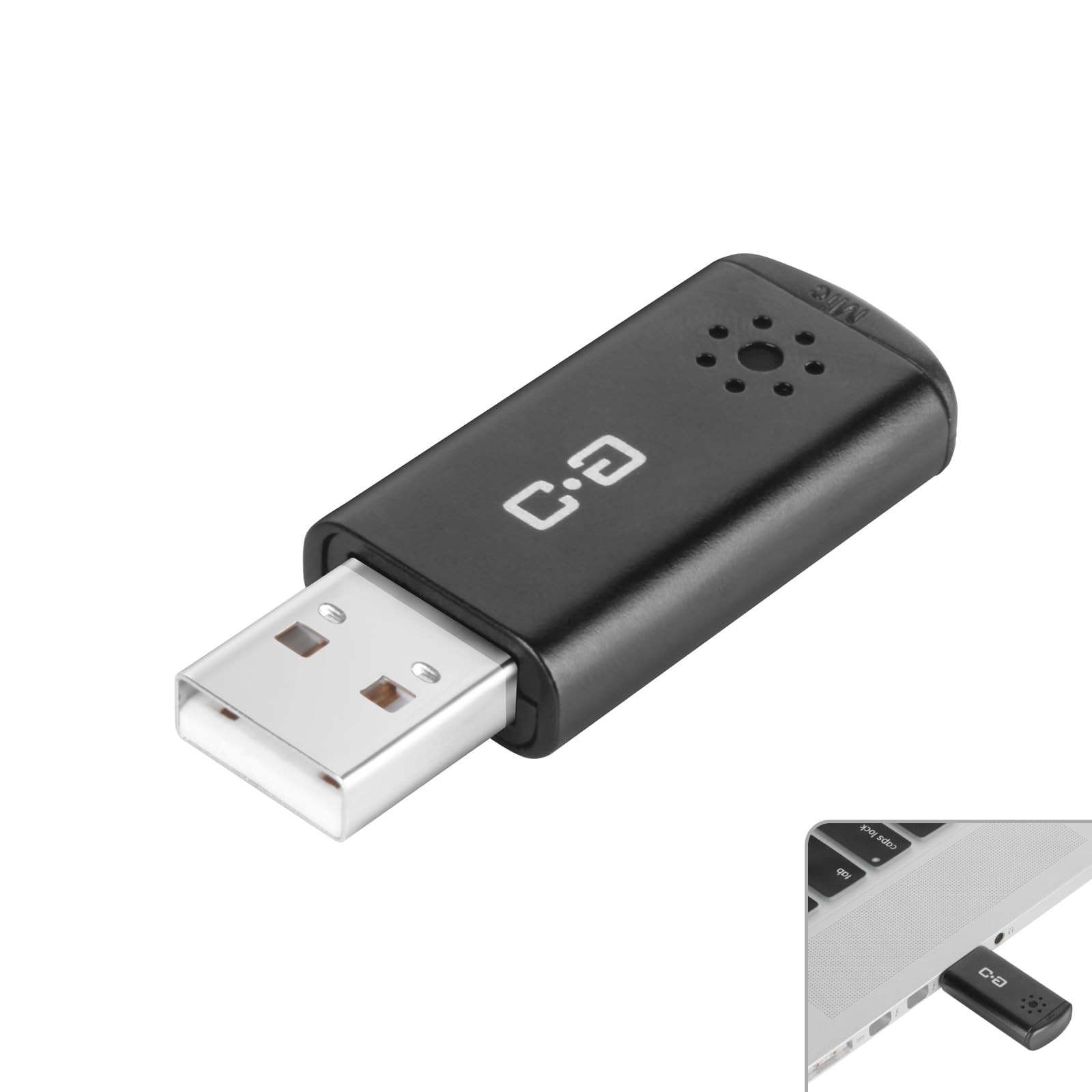 DUNGZDUZ USB Microphone for Laptop and Desktop Computer, Mini Size, Black