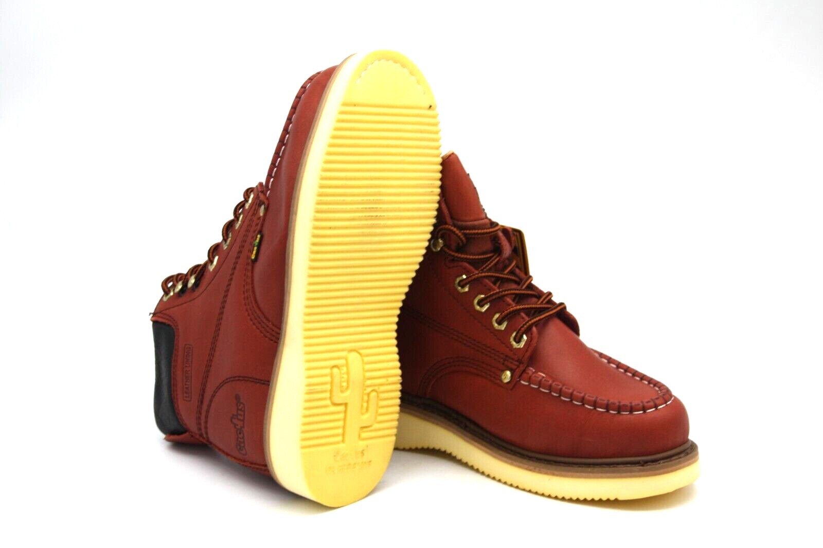 MEN'S CACTUS FOOTWEAR 644M+ BURGUNDY OIL RESISTANT WORK MAXIUM COMFORT BOOT