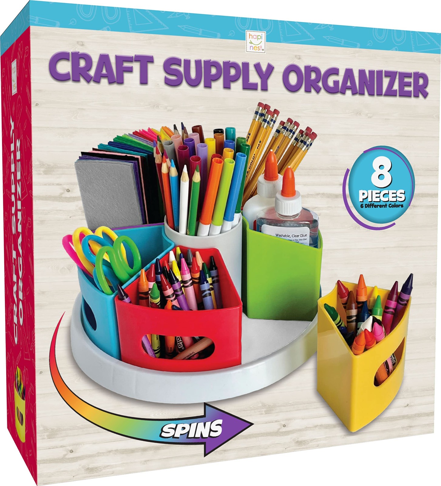 Rotating Art Supply Organizer - Crayon, Marker & Pencil Storage Solution for ...