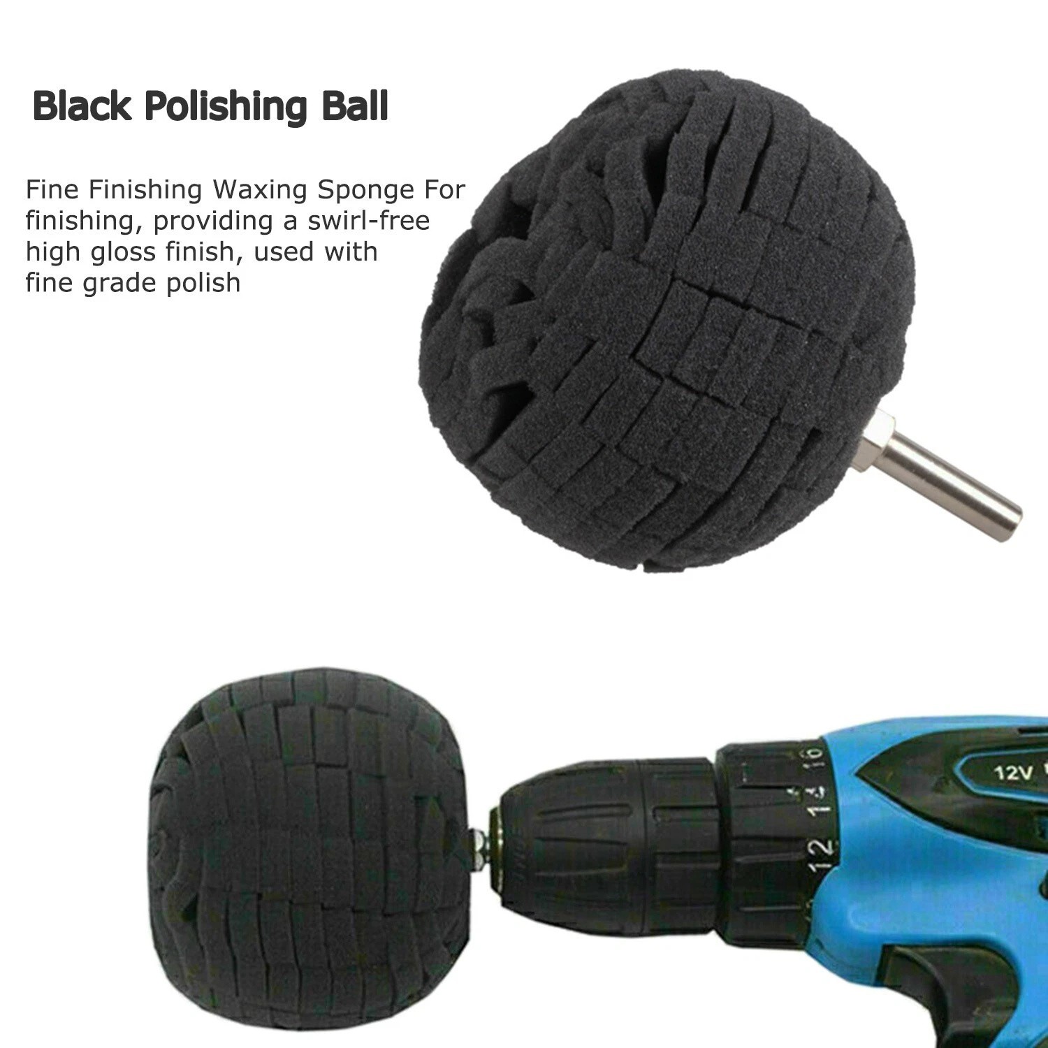 Foam Drill Polishing Cone Ball Pads Kit Car Hub Waxing Buffing Wheel Polisher 5x