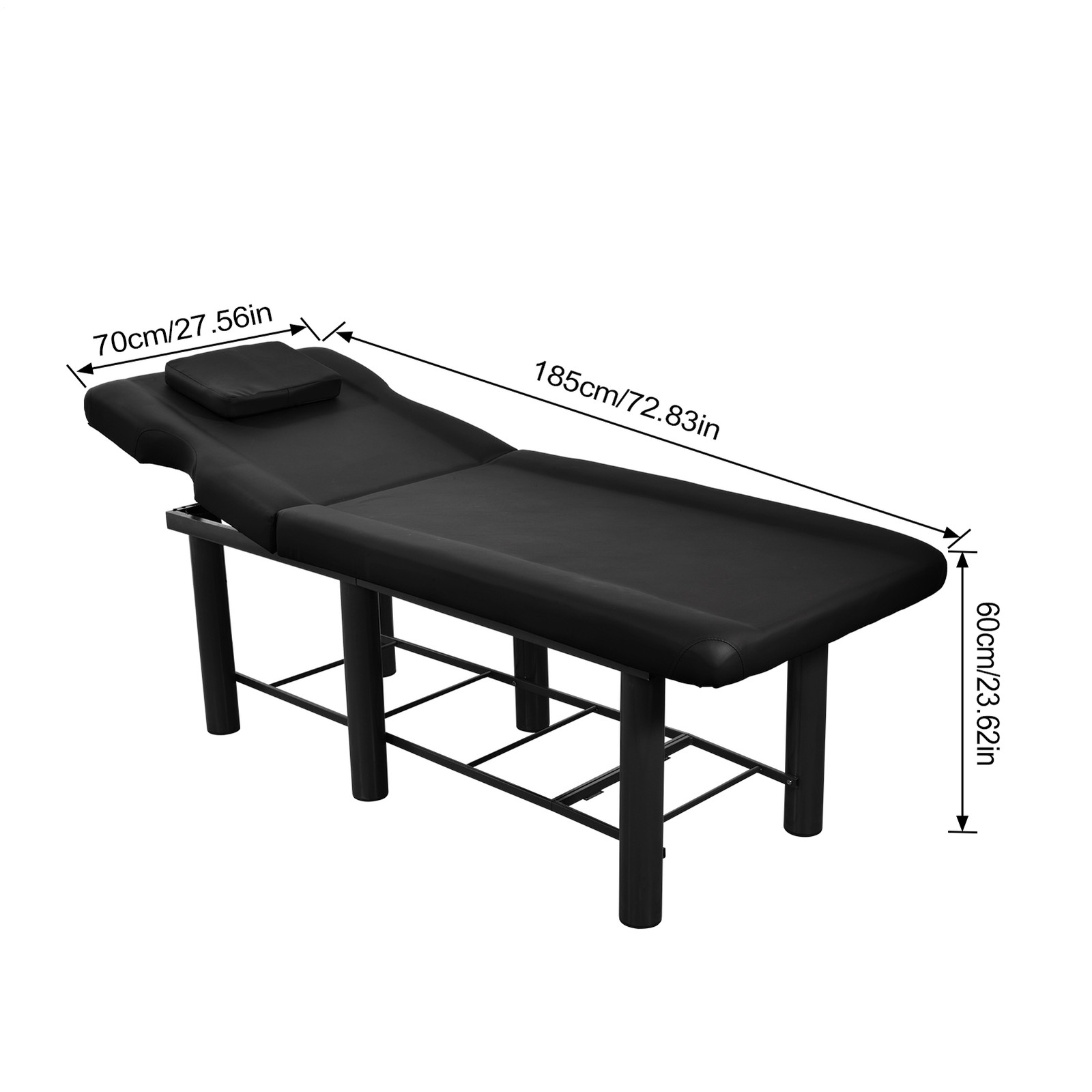 Portable Physical Therapy Massage Table - Stretching Treatment - Black