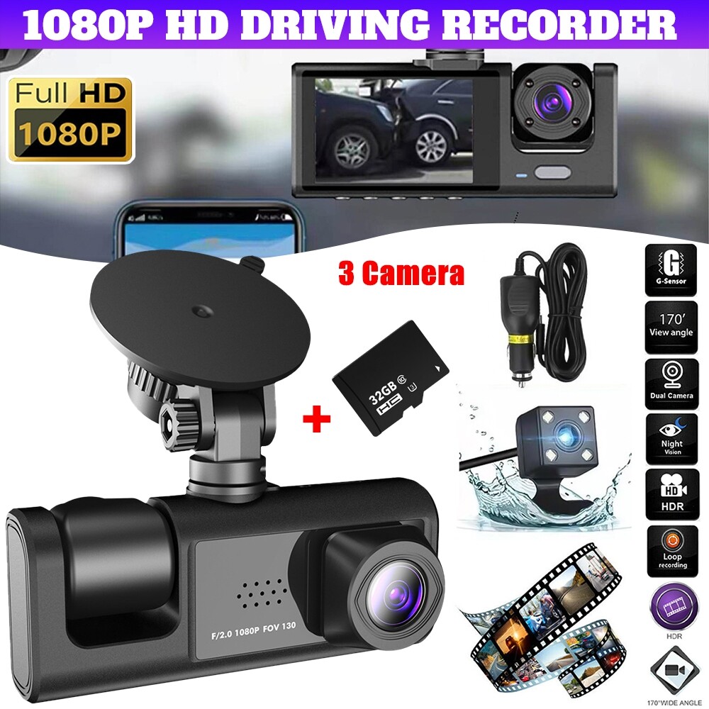 HD 1080P Dual Dash Camaras De Seguridad Video Grabadora Para Carro Auto Coche
