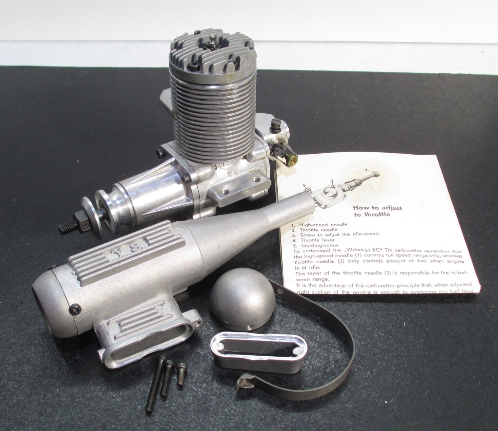 webra speed 61R 9.95cc rear carburetor 2 cycle glow engine with YS muffler new