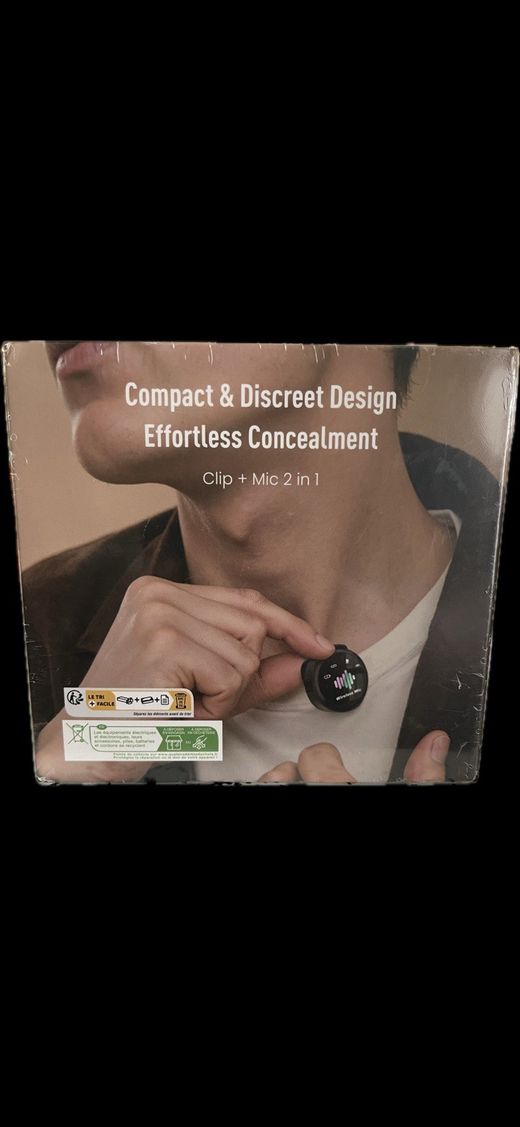 BRAND NEW PLASTIC SEALED Compact Wireless Mic 2in1 Noise Cancelling Clip-on Mic