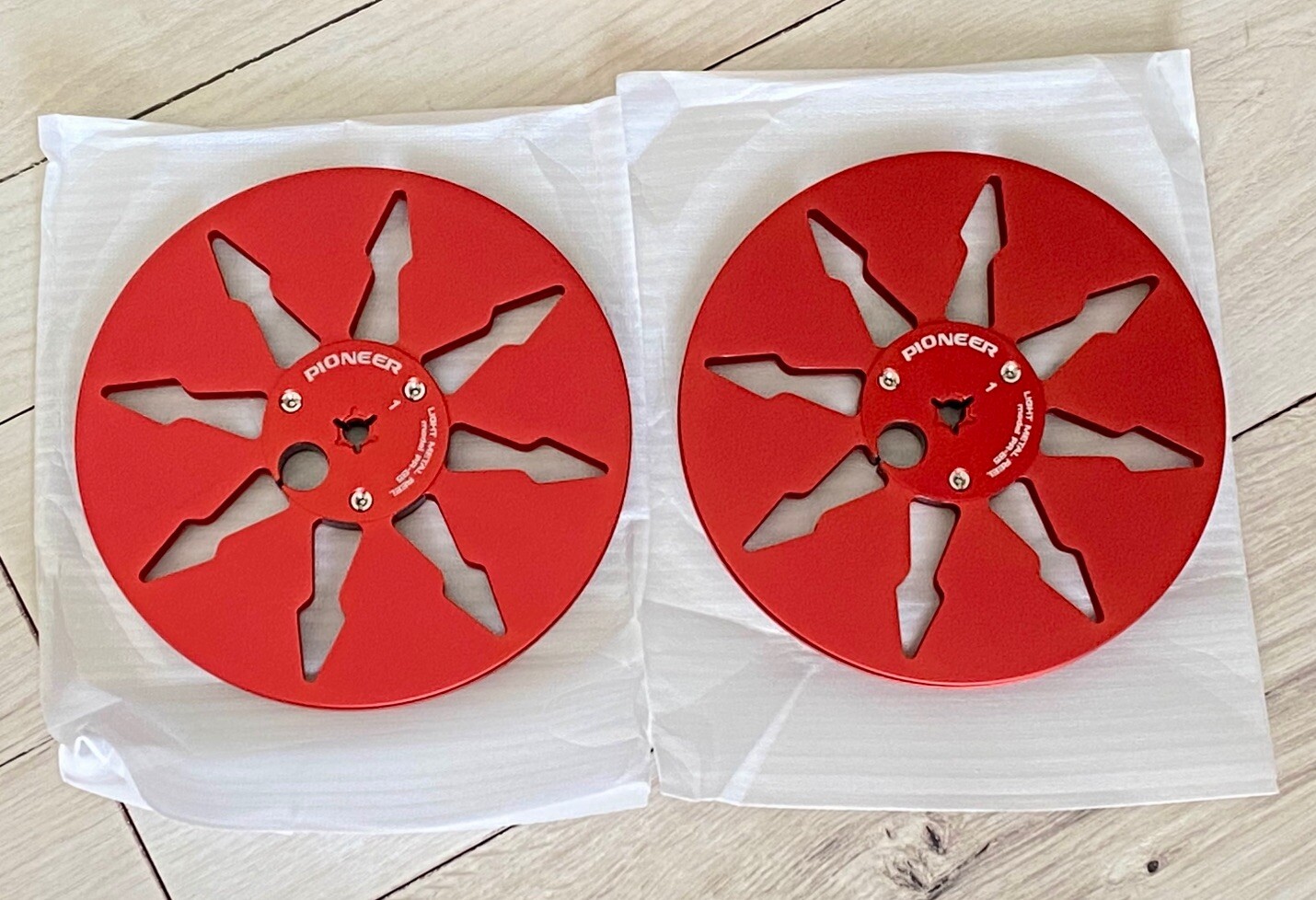 7 Inch Metal Reels Aluminum Pair For Pioneer Reel To Reel  RT-707 Red