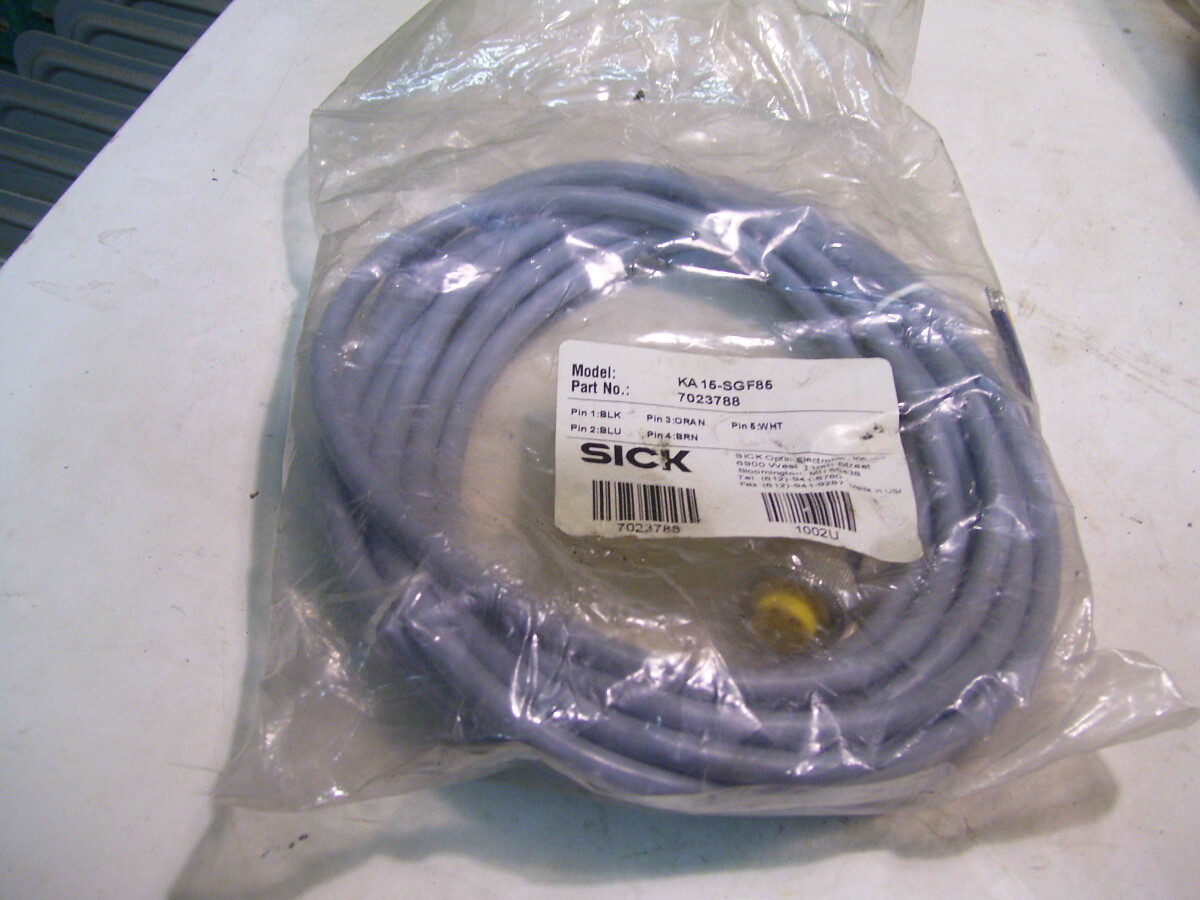 NIB SICK KA15-SGF85 7023788 5 PIN MINI STRAIGHT FEMALE 2M P4002