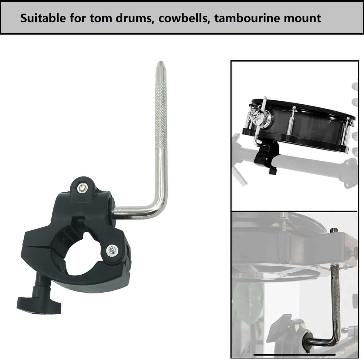 TUOREN Drum Rack Mounting Clamp with Electronic V-Drum Pad Mount Rod, 10mm...