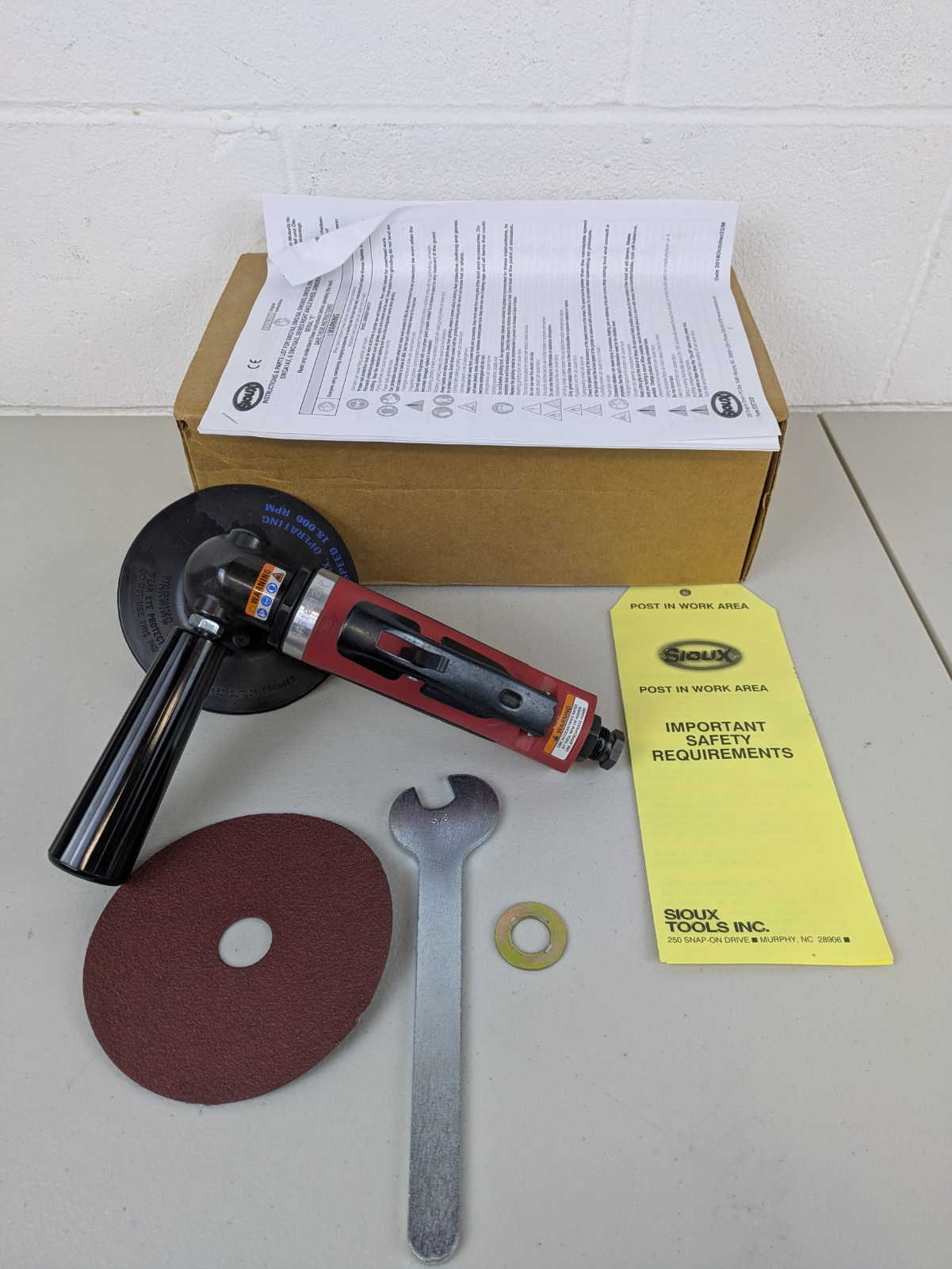 NEW! Sioux Tools SAS10S125 Right Angle Sander 12000 RPM 5 Inch Air Pneumatic