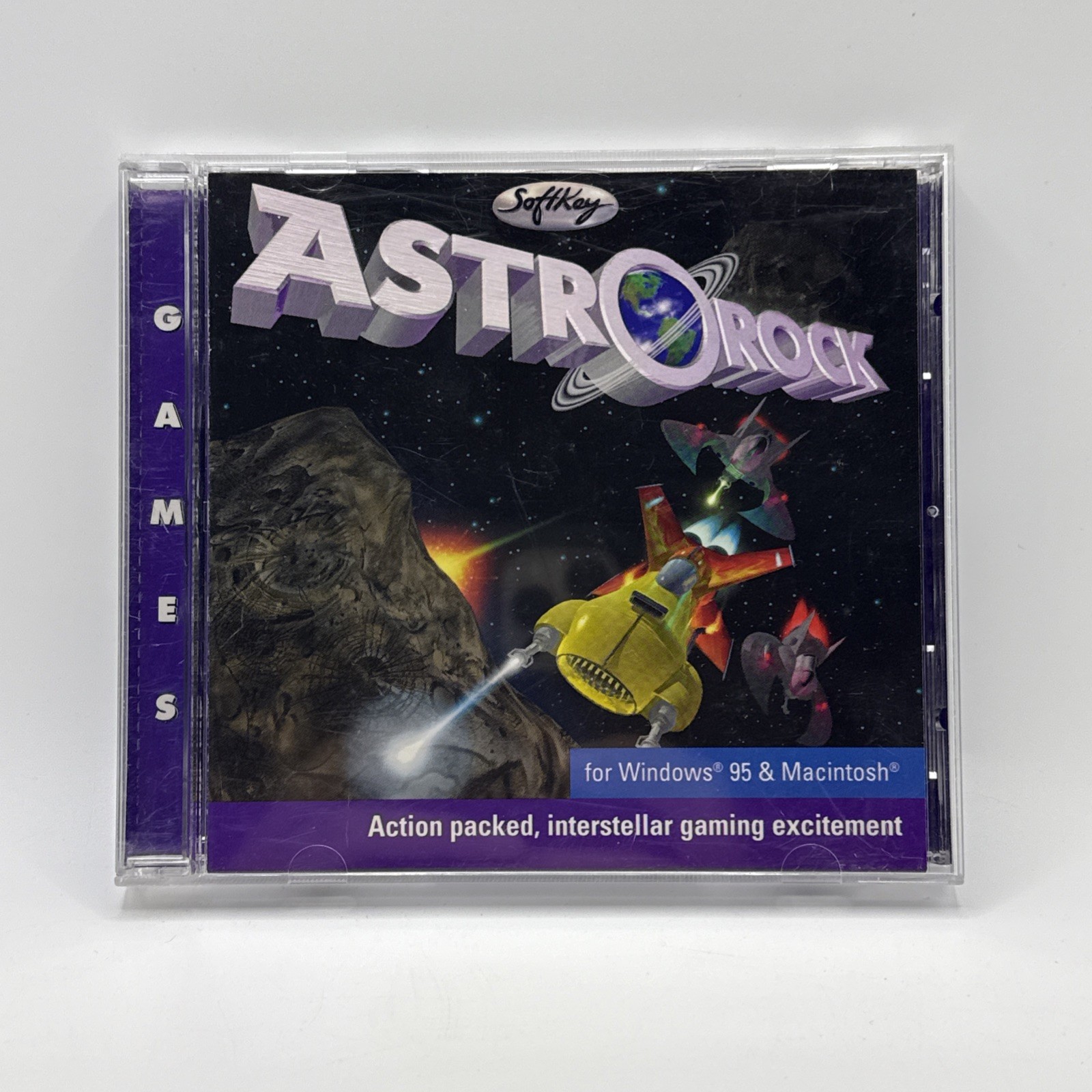 ASTROROCK PC VIDEOGAME CD-ROM 1997 PC WIN95 MACINTOSH SHOOTER NEAR MINT
