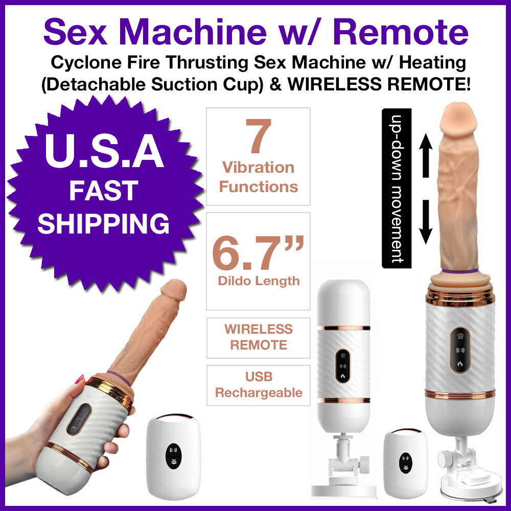 Cyclone Fire Thrusting Sex Machine w/ Heating, 7 Mode (Detachable Suction Cup)