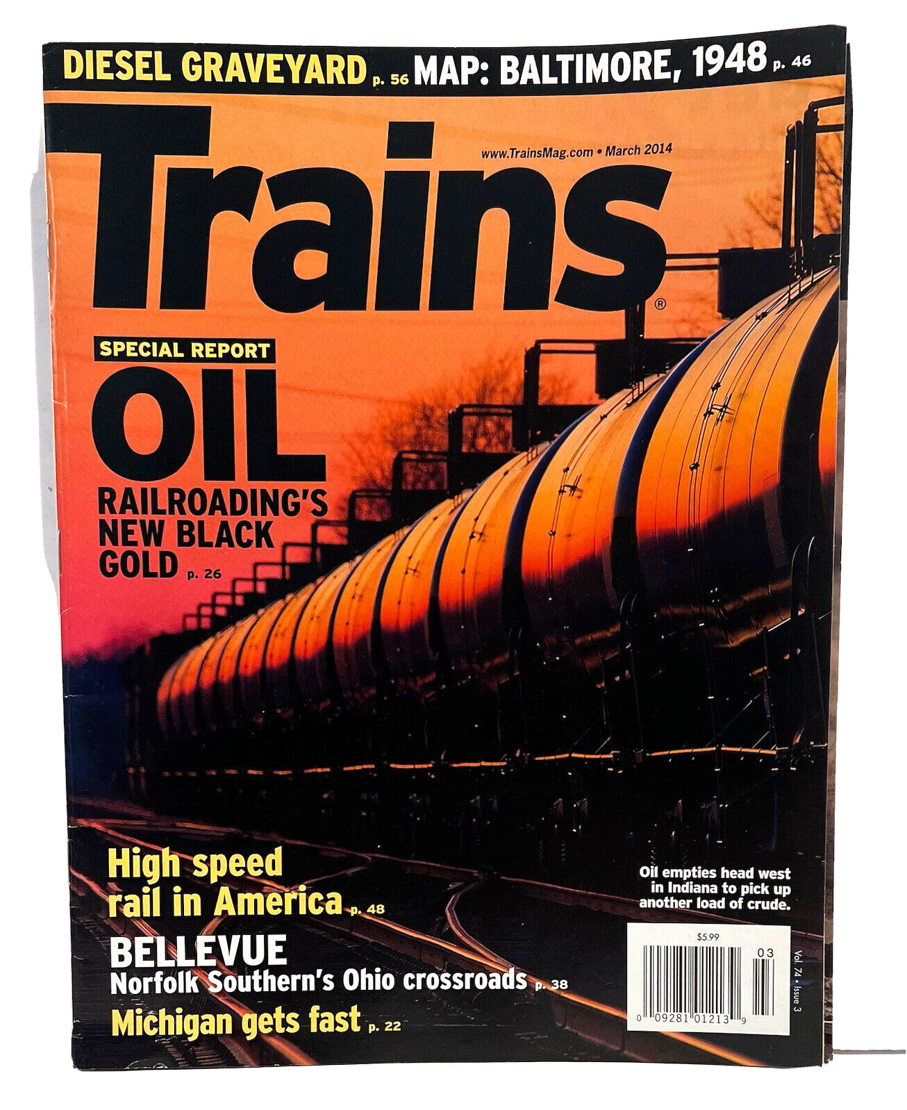 Trains Magazine March 2014 Special Report Oil w/Supplement