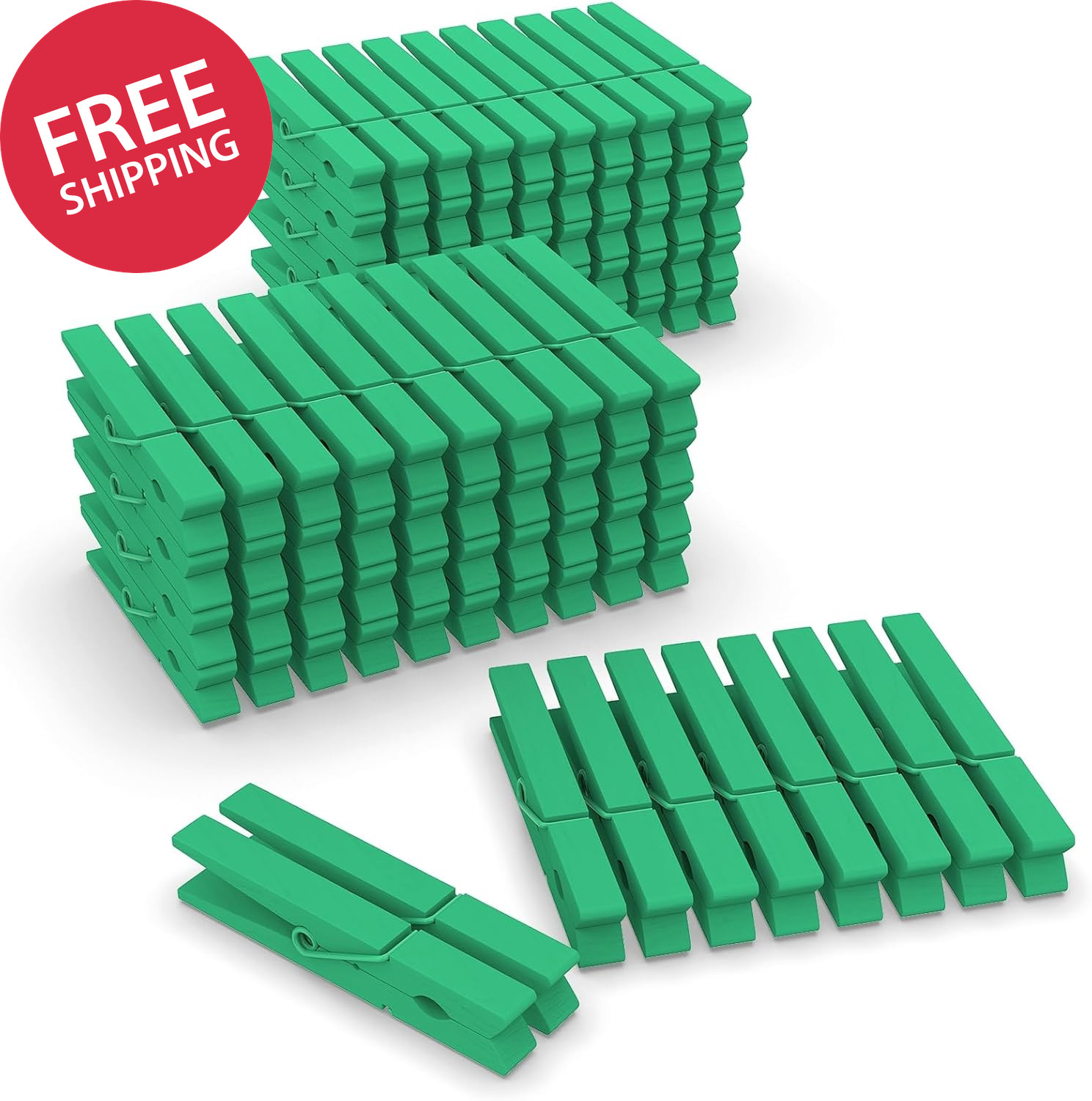 100 Pack Wooden Clothes Pins 2.9 Inch Colorful Clothespins Wood Laundry Clips