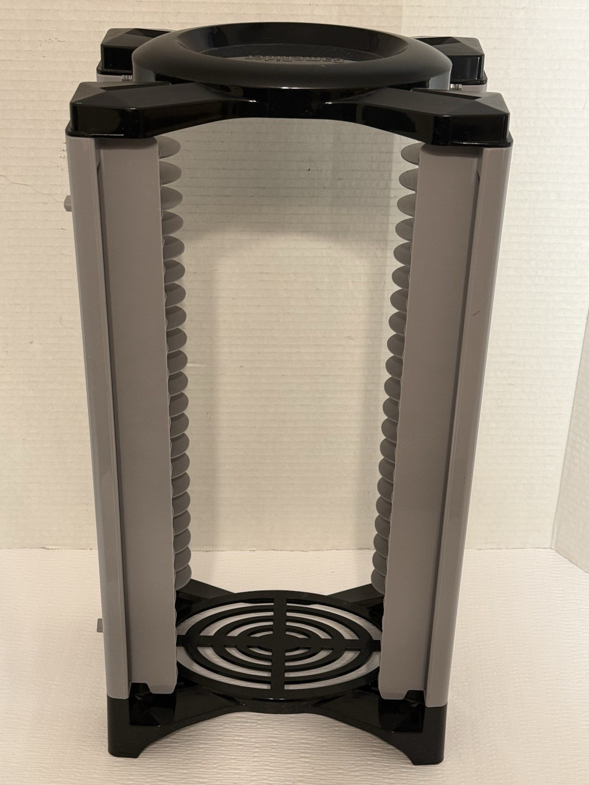 Vintage GameRider Black And Grey 24 Game DVD Storage Tower Organizer 18"x9"x6"
