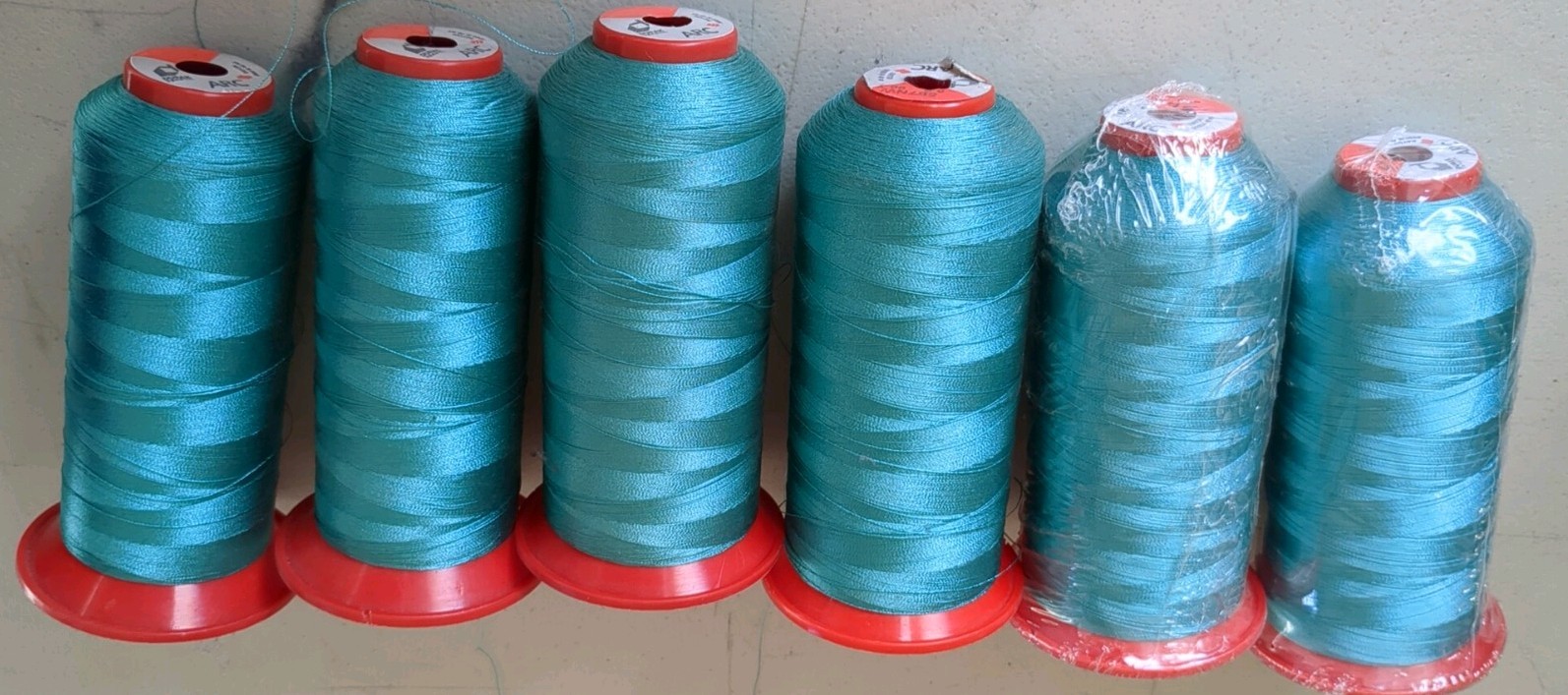 6 Cones Of Arc Embroidery Thread Some New And Some Slightly Used All Teal 687