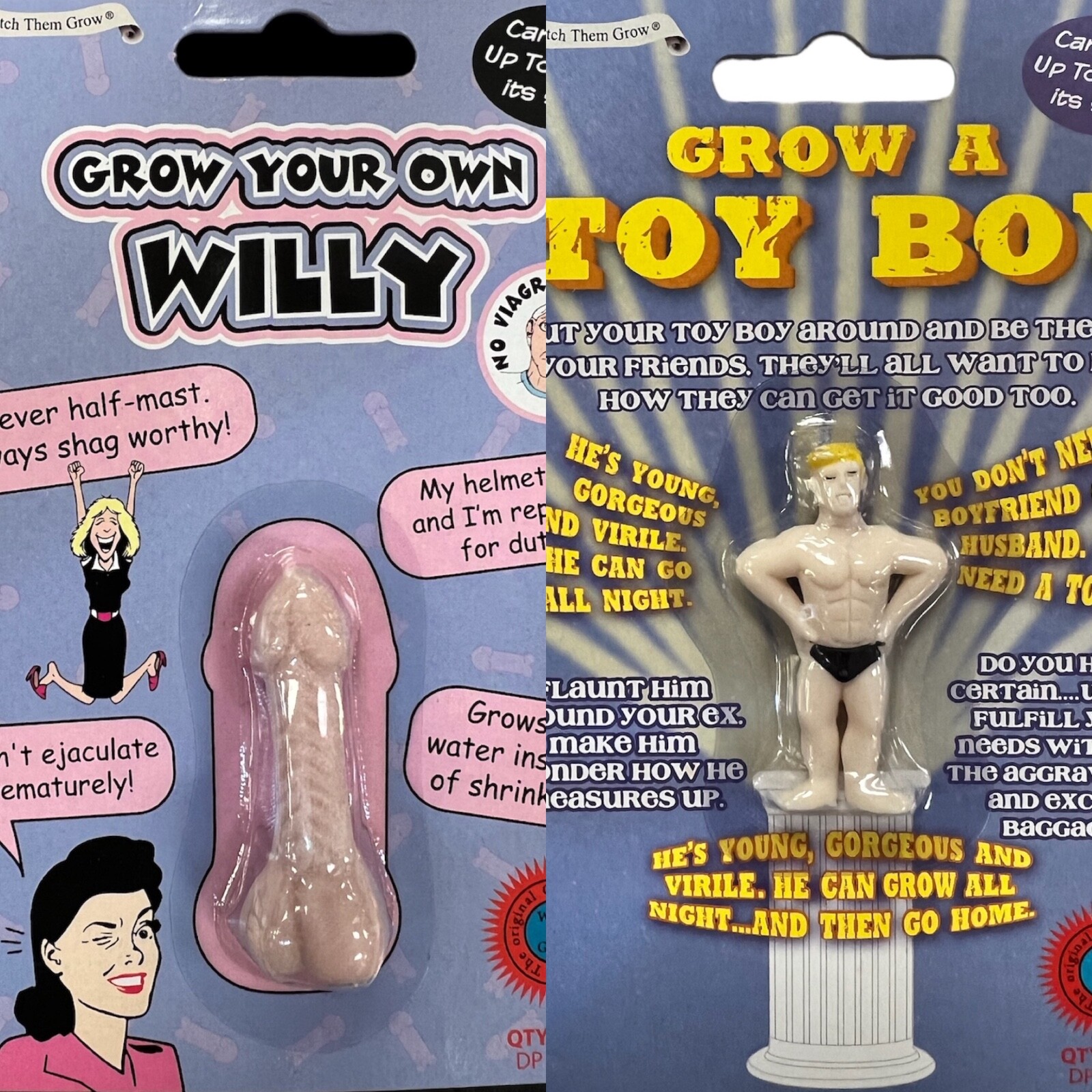 GROW YOUR OWN WILLY & TOY BOY- 2 PACK!  Gag Novelty Funny Growing 2 FAVORITES