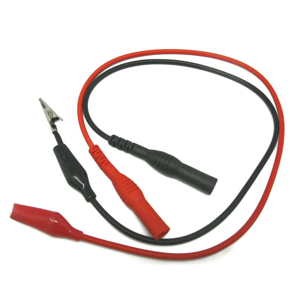 Aidetek Banana plug to aligator clip test lead 4 FLUKE tester multimeter R+B40cm