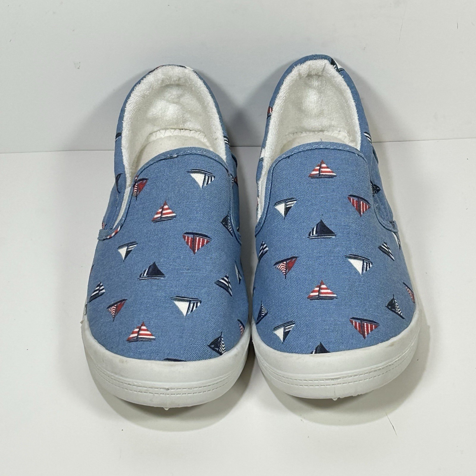 Tommy Bahama Rossi Deck Shoes Womens 6.5 Sailboat Blue Slip On Nautical Coastal