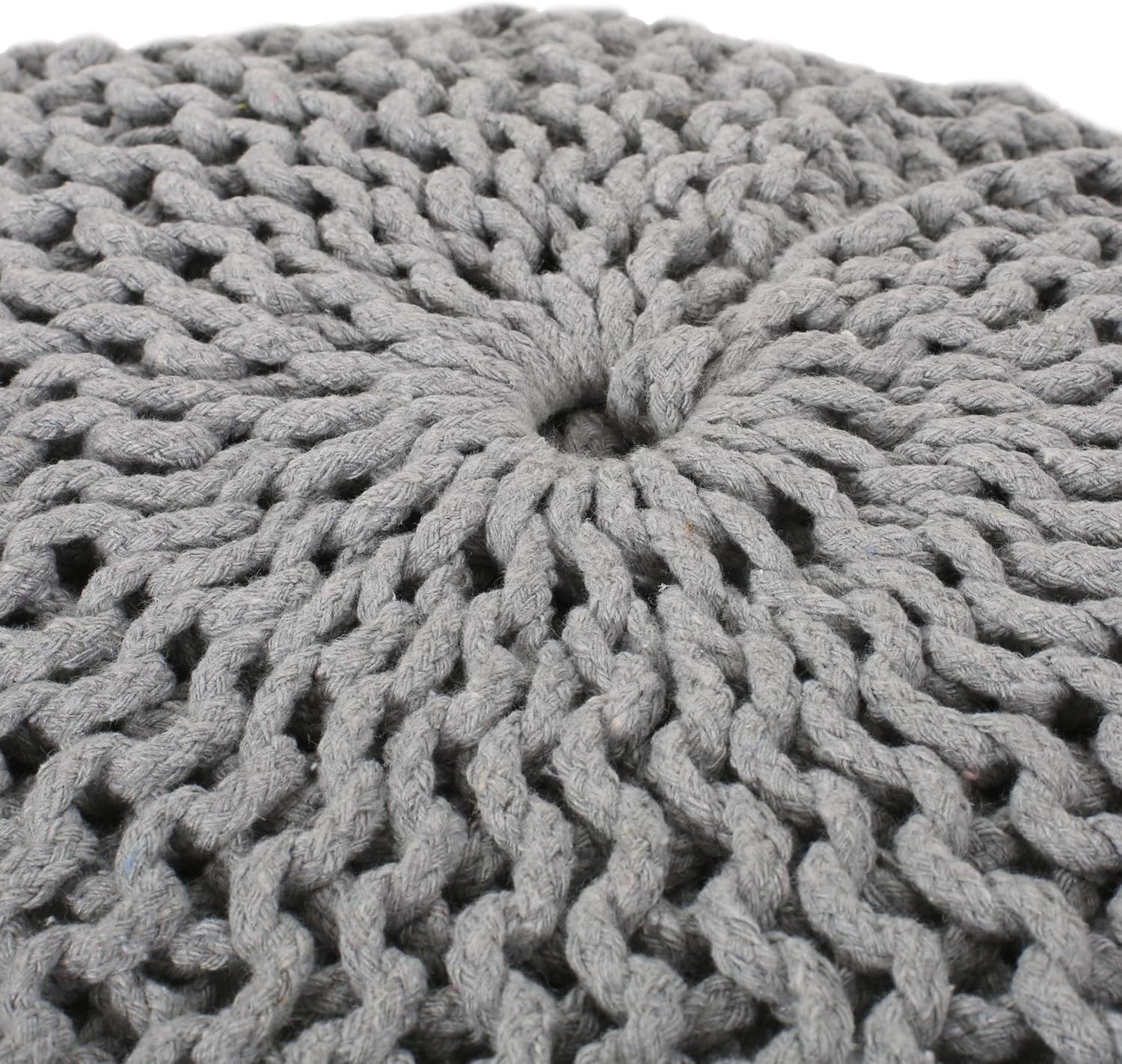 Yuny Knitted Cotton 20 x 20 Round Pouf
