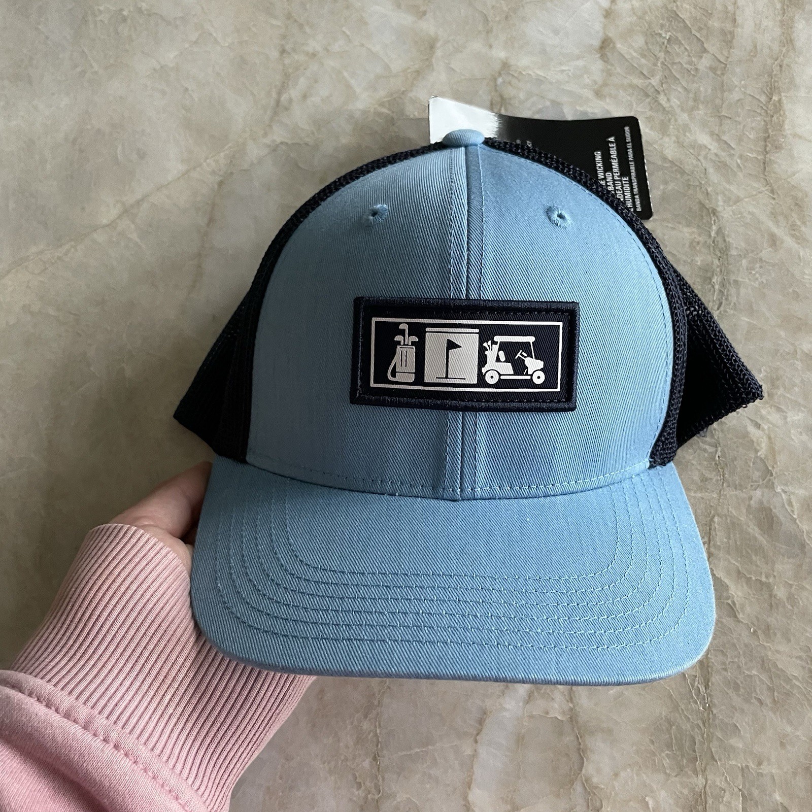 NWT PGA Tour Blue Mesh Pro Series Golf Trucker Hat Adult Adjustable SnapBack