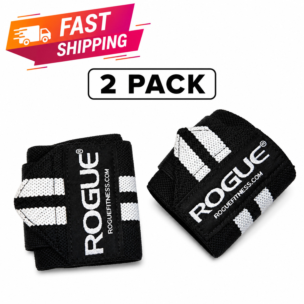 Rogue Fitness Wrist Wraps, Short 12", Black, Power/Weight Lifting 2 Pack