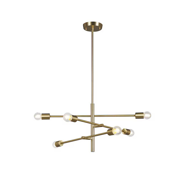 Origin 21 Shaye 6 -Light Brushed Gold Steel Chandelier (Brushed gold)