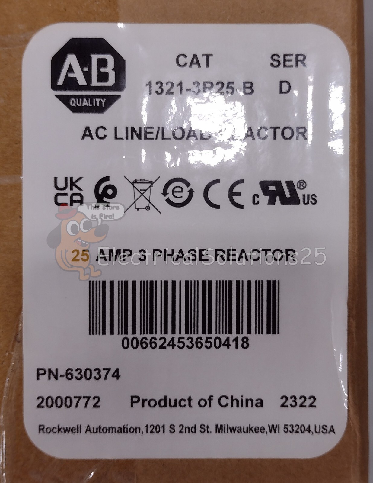 New Allen-Bradley 1321-3R25-B Line Reactor - Free Shipping