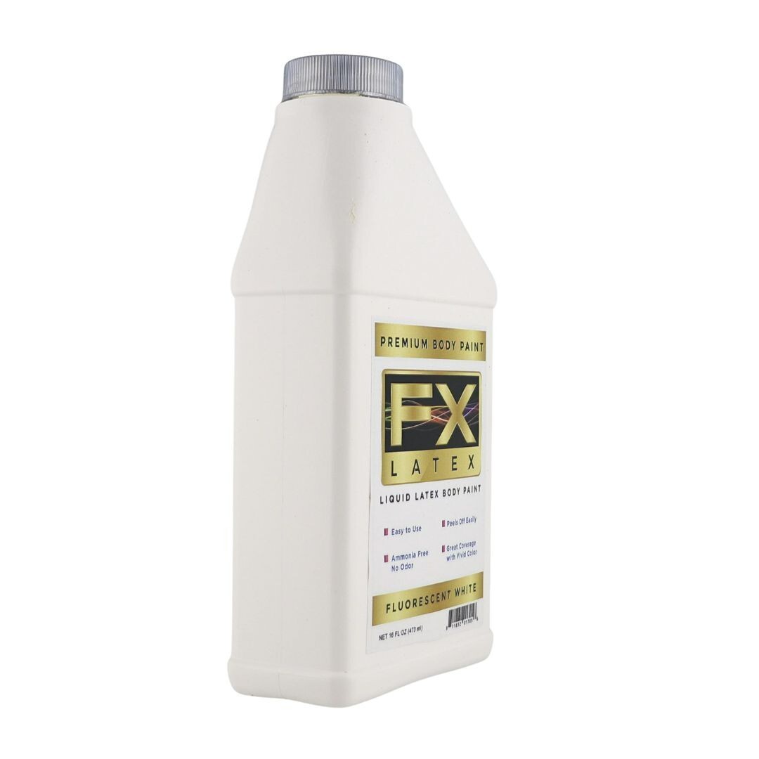 FX Latex Fluorescent White - 16 oz - Face and Body Paint GLOWS UNDER BLACKLIGHT!