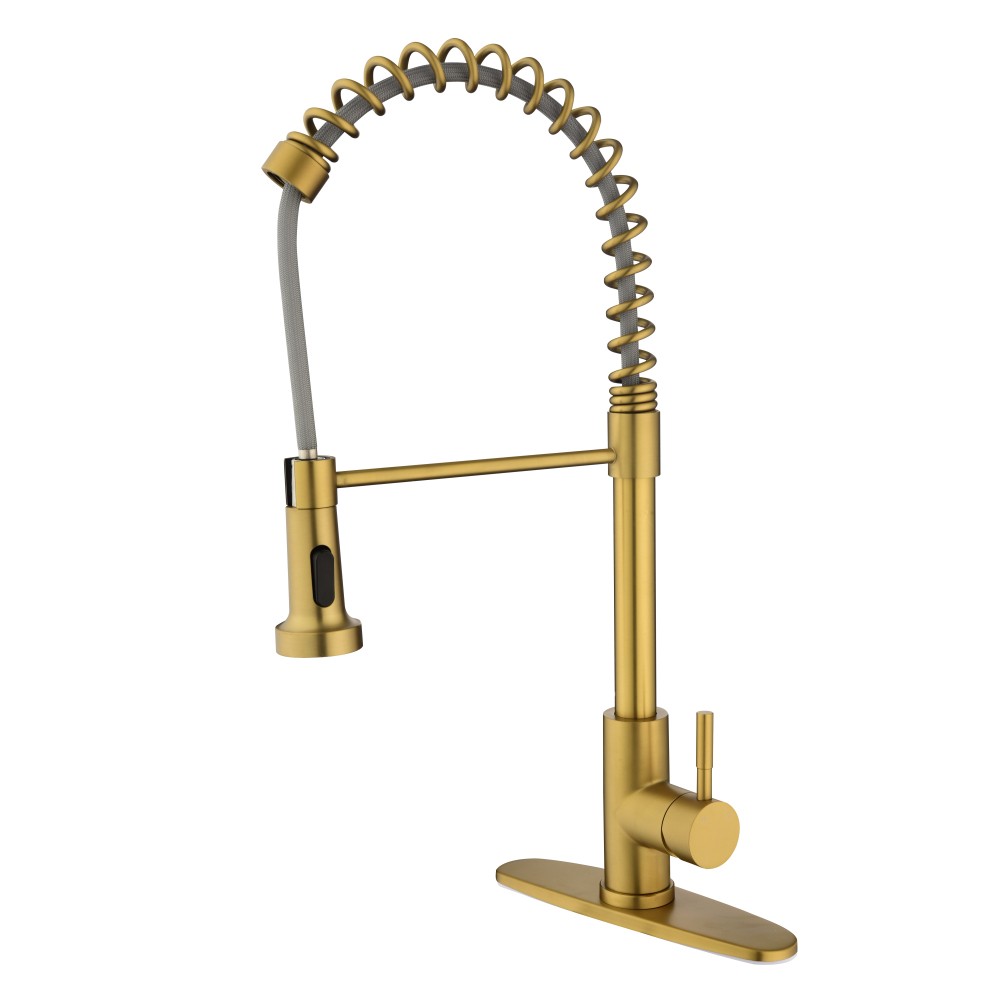 Kitchen Faucet with Pull Out Sprayer Single Handle High Arc Stainless Steel
