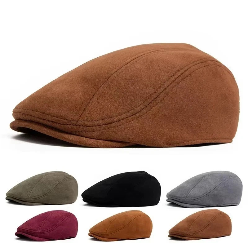 Hat Herringbone Ivy Hat Wool Stripe Gatsby Cap Golf Driving Flat Cabbie Newsboy