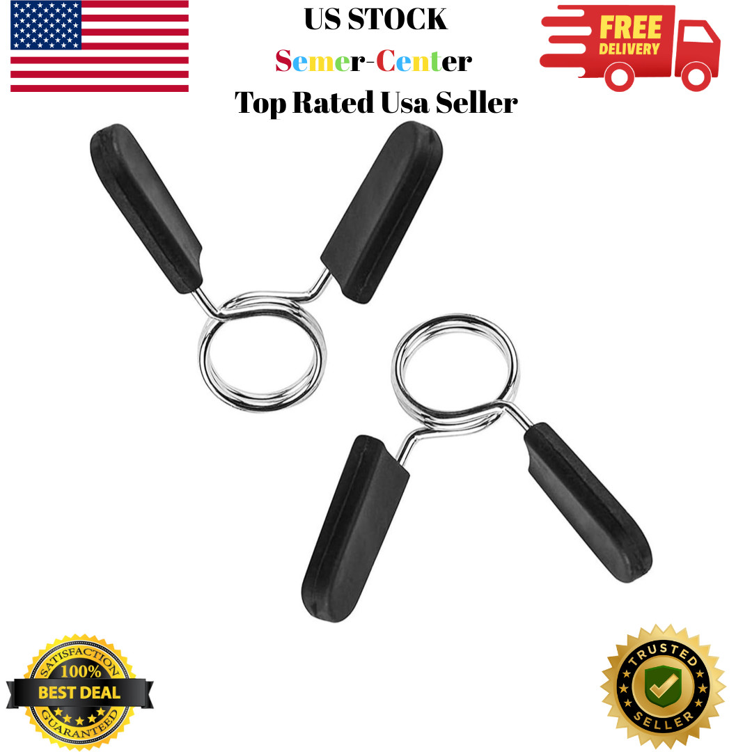 2 Pcs Barbell Clamps Dumbbell Spring Clip Circlip Collars 1 Inch
