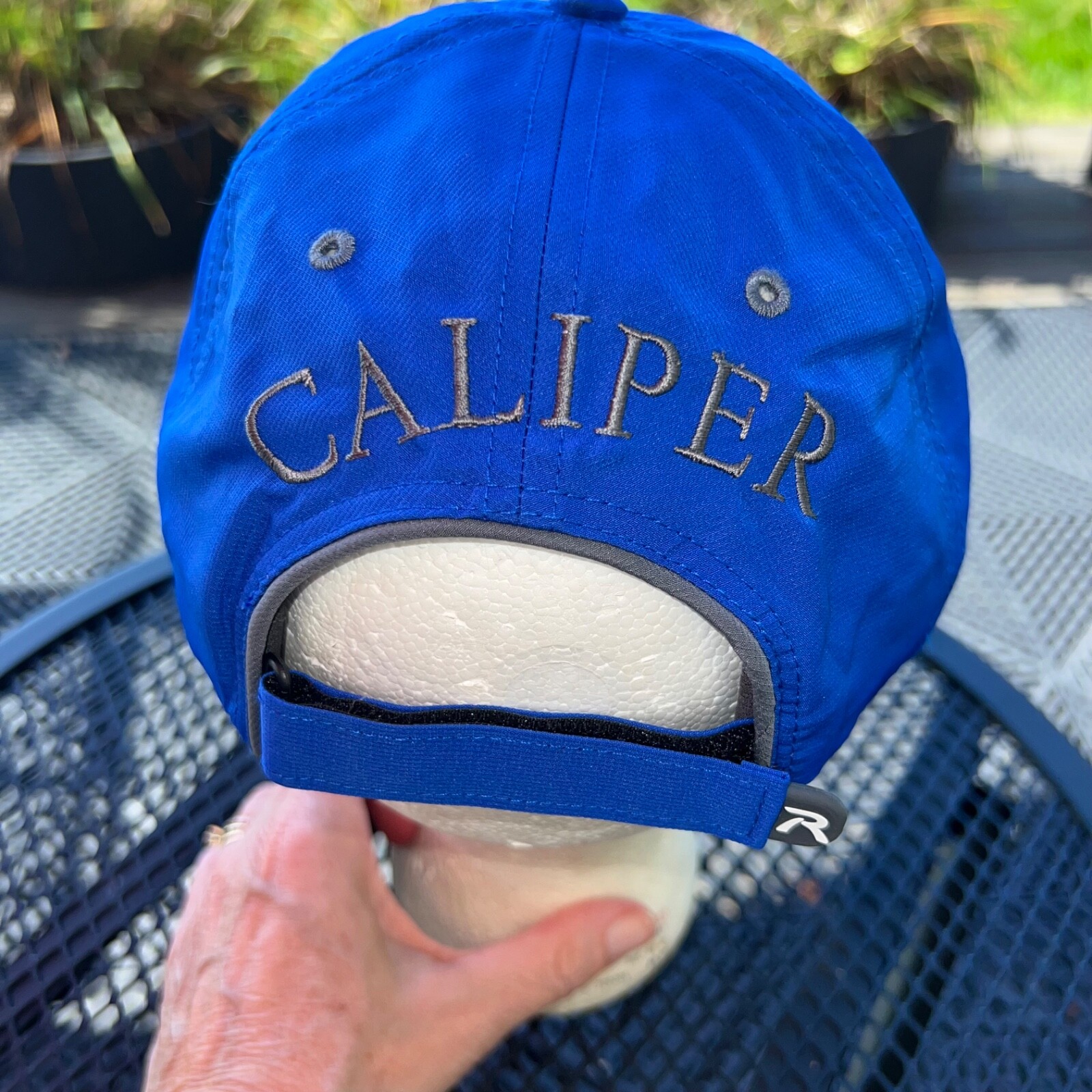 Caliper C Royal Blue Richardson 155 Hat Cap Hook Loop Strap Buckle hook Loop