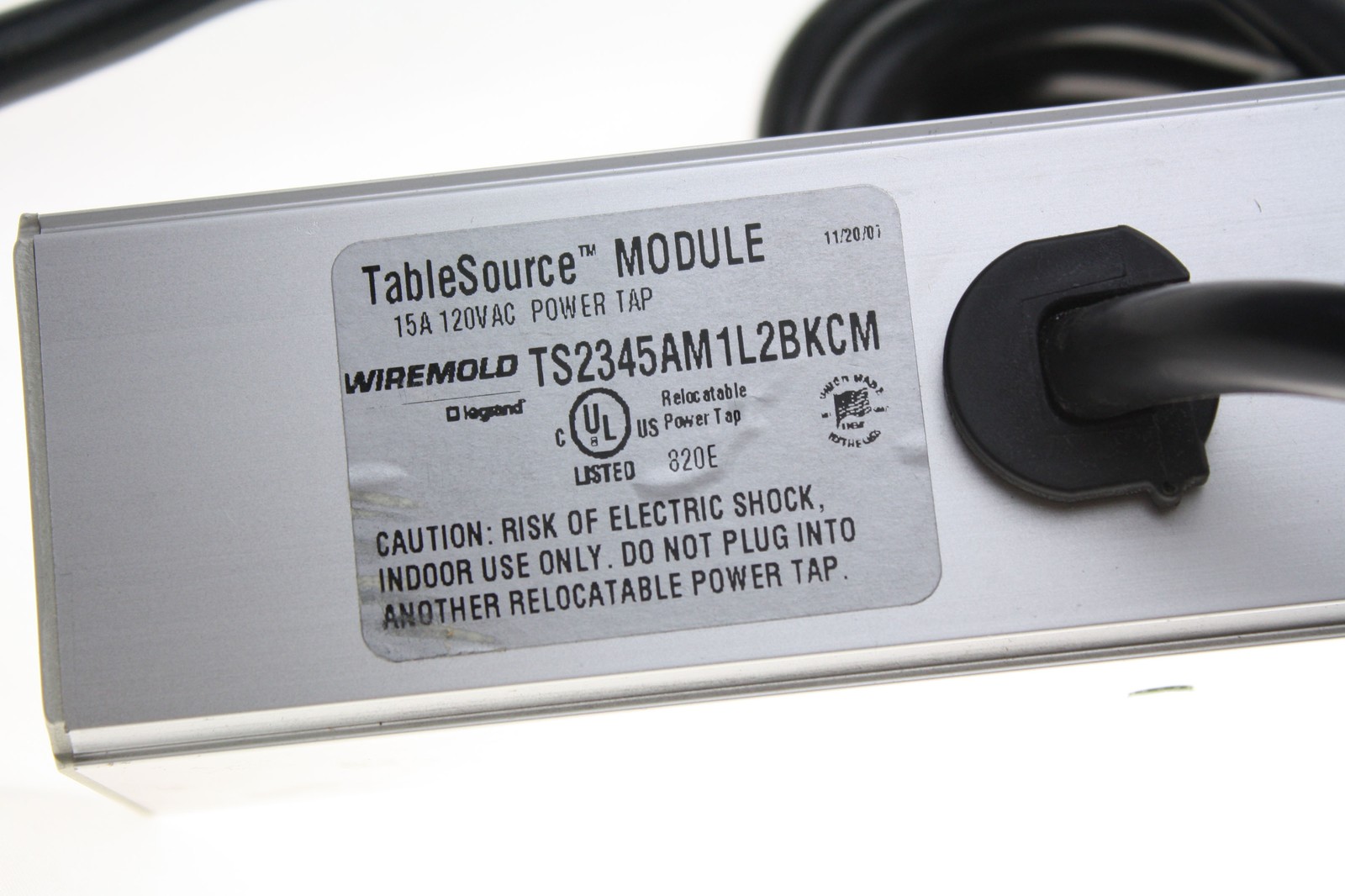 WIREMOLD TS2345AM1L2BKCM TABLESOURCE POWER TAP MODULE