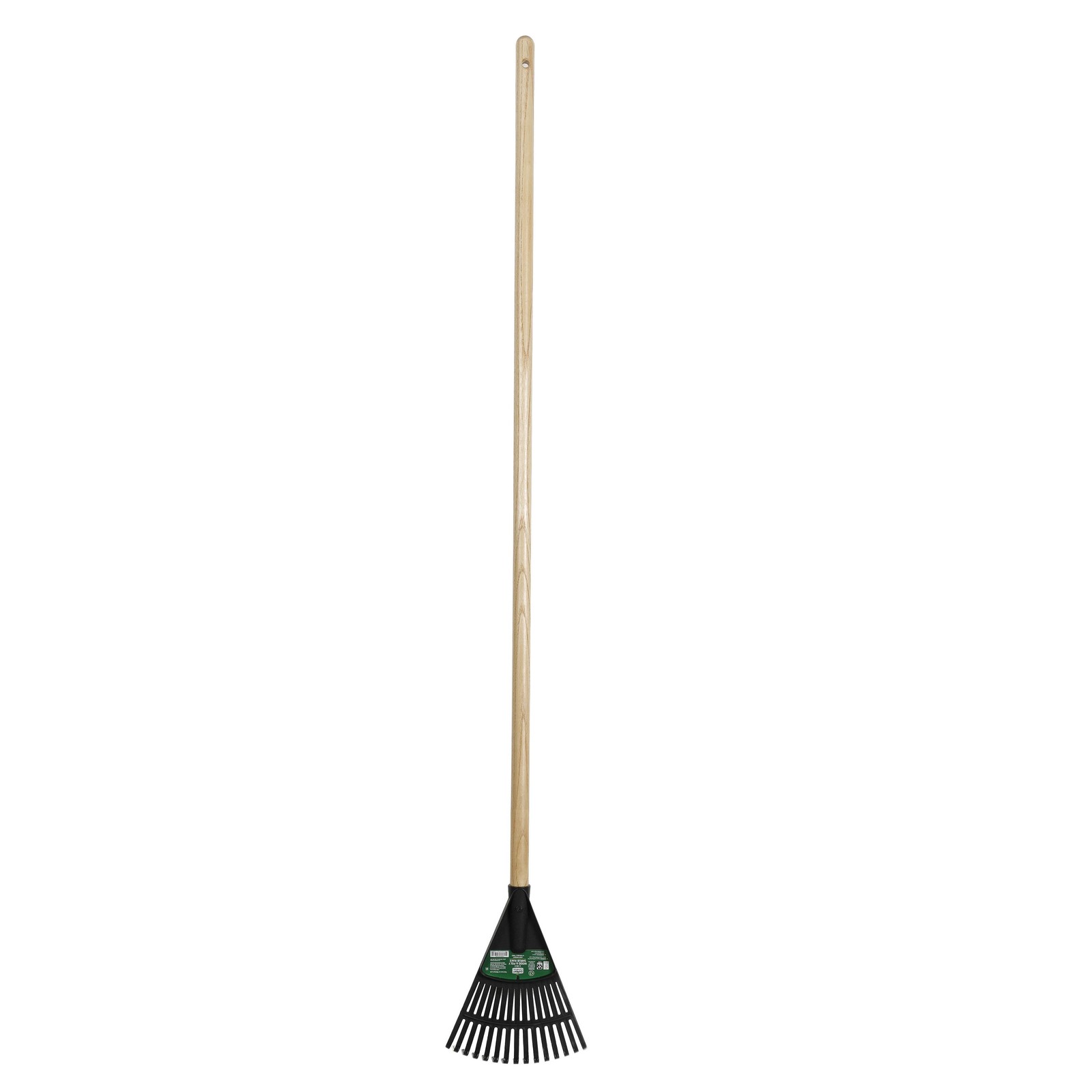 8-inch Wood & Poly Shrub Leaf Rake Ergonomic Handle Versatile Yard Tool
