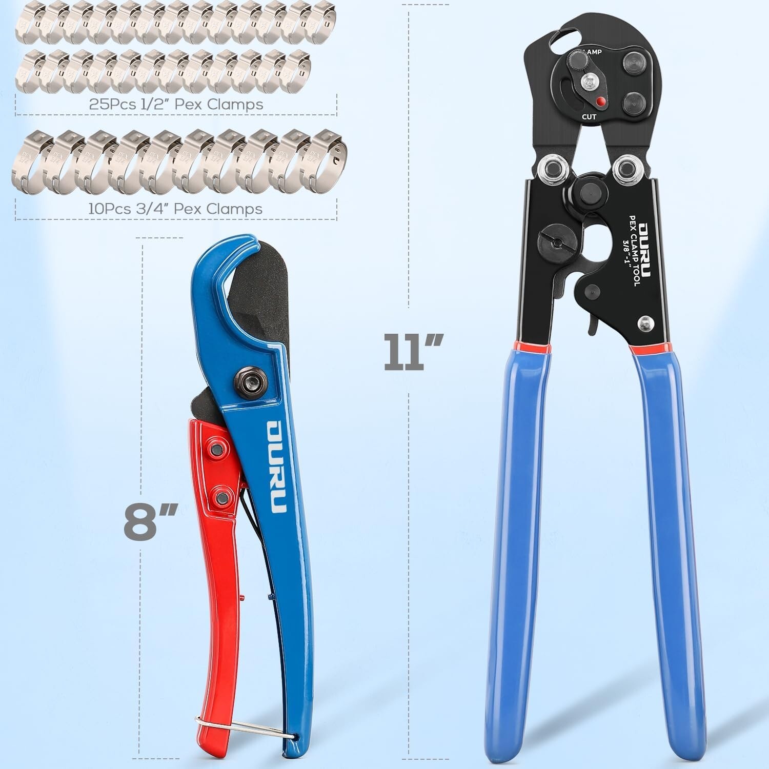 2 IN 1 Pex Crimping Tool Cinch & Remove Combo Function Pex Pipe Crimp Tool