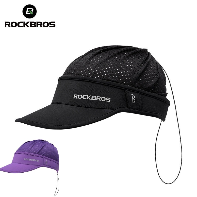 ROCKBROS Cycling Cap Cooling Skull Sunscreen Cap with Sun Visor UV Road Bike Hat