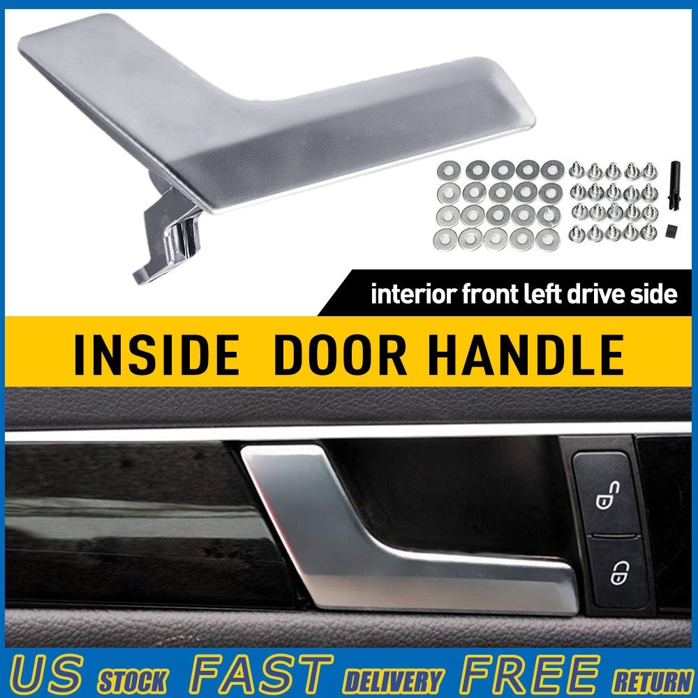 Matte Silver Left Driver Side Interior Door Handle Repair Kit Fit Benz C300 C250