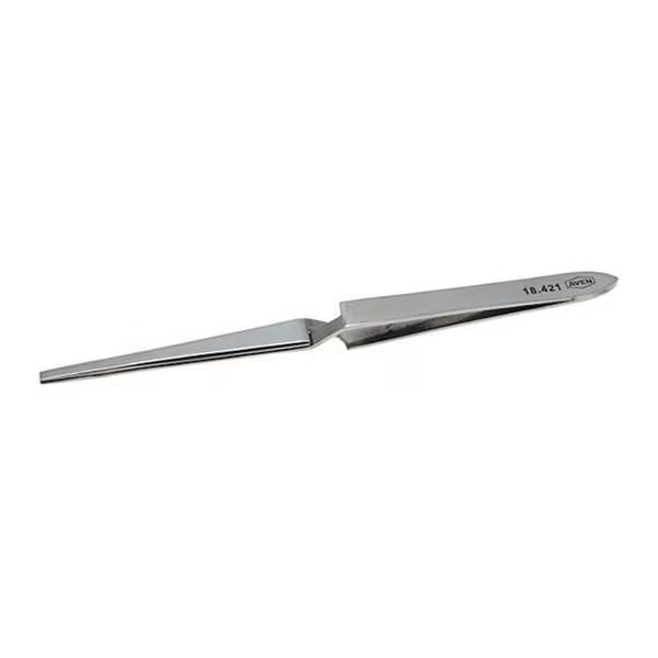 Aven Tweezer,Straight Serrated,6-1/2in.L 18421 Stainless Steel Stainless Steel