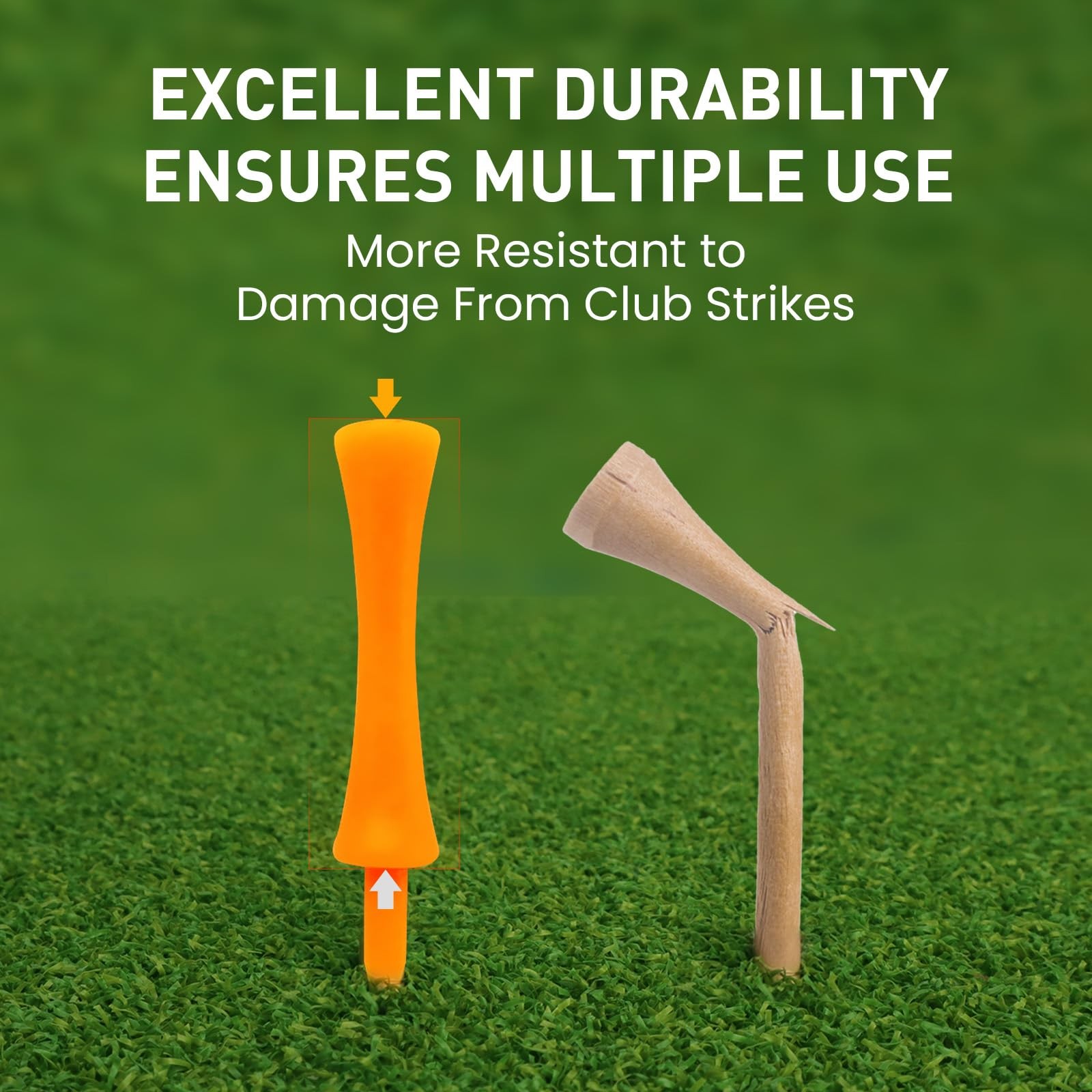50 PCS Golf Tees Step Down Plastic Unbreakable Reusable Height Control Castle