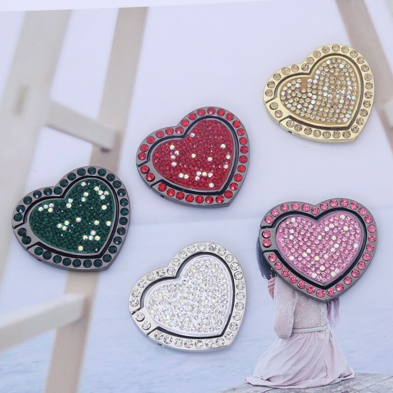 360 Rotating Finger Ring Stand Holder For Cell Phone Crystal/Pure New-Heart Love