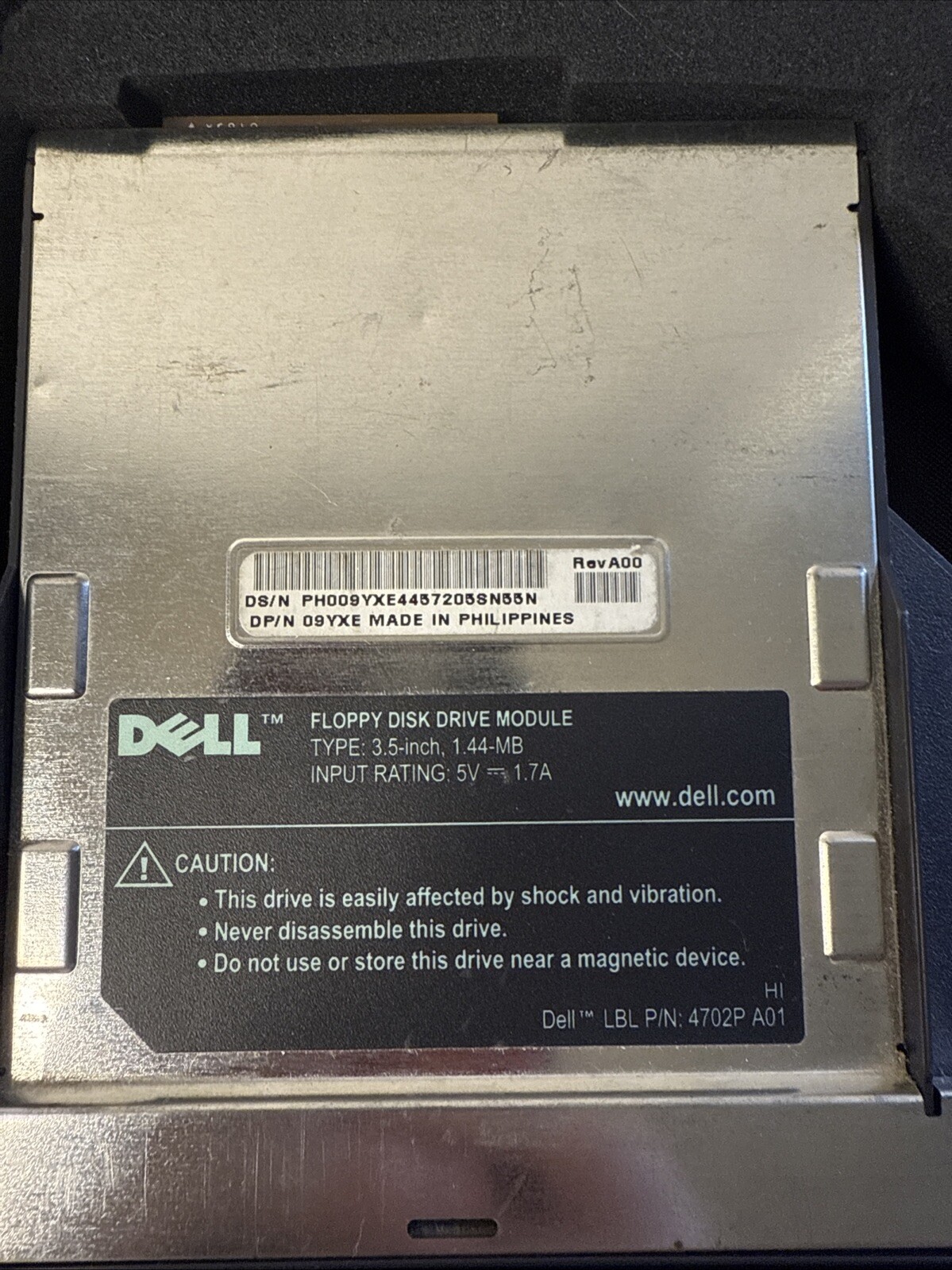Dell Floppy Disk Module 4702P A01 for CD-DVD Laptop Drive Bay With Case