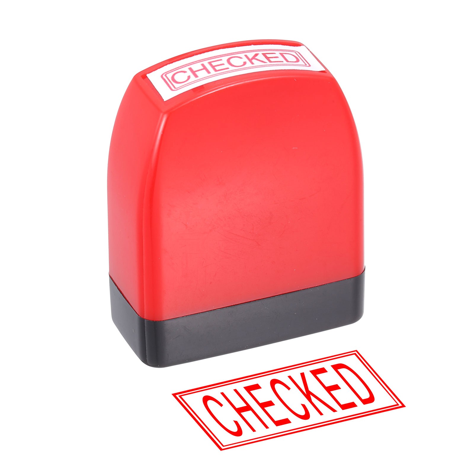 CHECKED Notice Stamp Self Inking, Red Black