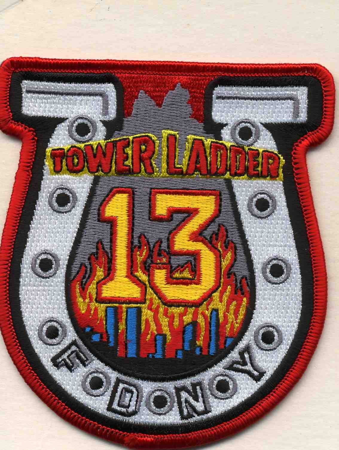 New York City  Tower Ladder - 13 "Horseshoe" (3.75" x 4.25") fire patch